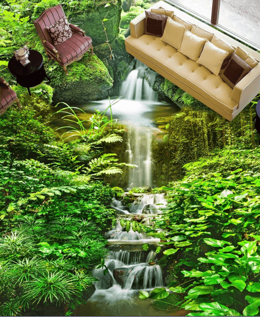 3D River 150 Floor Mural Wallpaper AJ Wallpaper 2