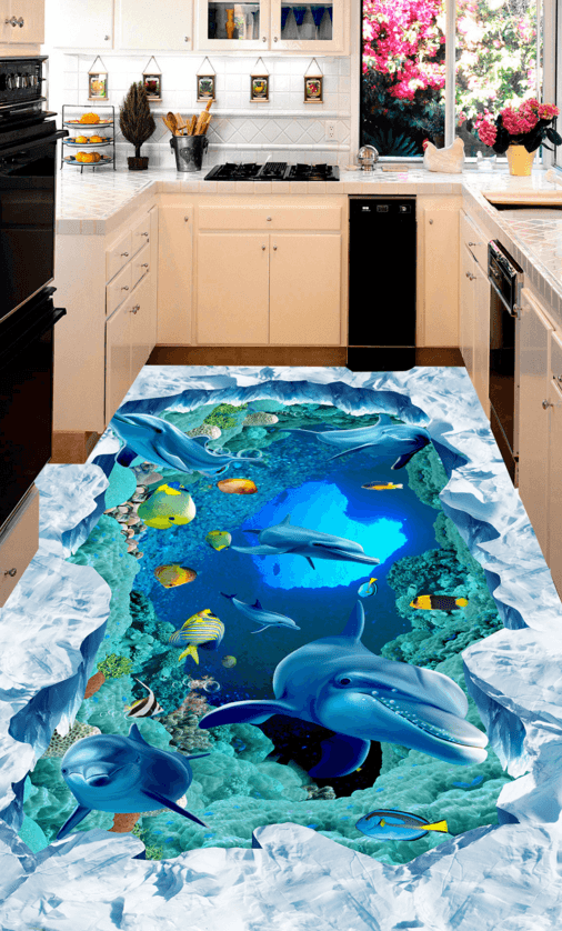 3D Ice Sea 043 Floor Mural Wallpaper AJ Wallpaper 2
