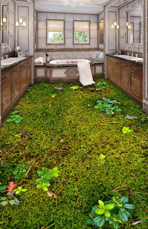 3D Lush Plants Floor Mural Wallpaper AJ Wallpaper 2
