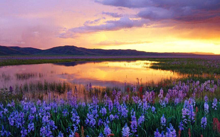 Beautiful Lake Sunset Wallpaper AJ Wallpaper 2