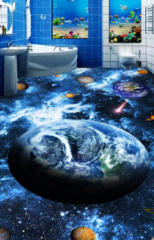 3D Beautiful Space Floor Mural Wallpaper AJ Wallpaper 2
