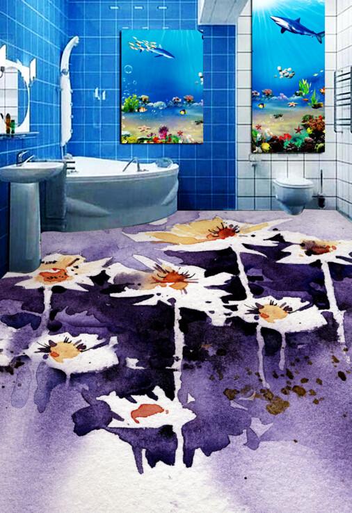 3D Beautiful Graffiti Floor Mural Wallpaper AJ Wallpaper 2