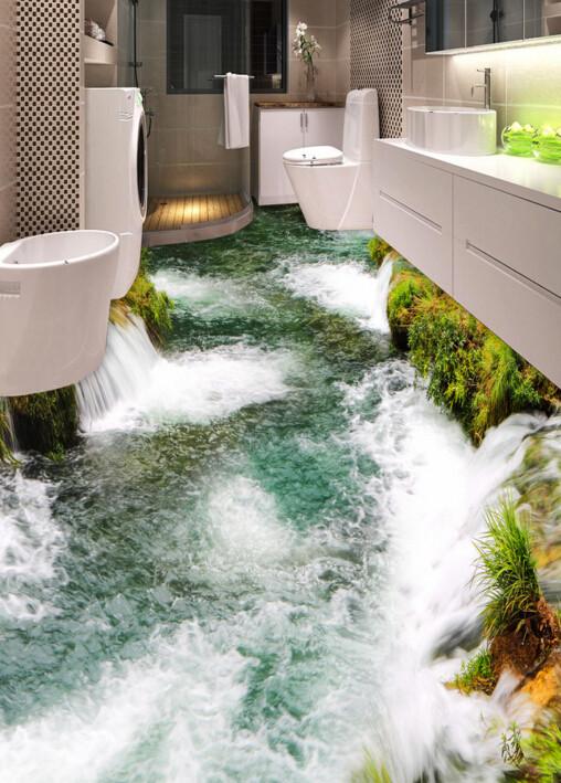 3D Rivers Floor Mural Wallpaper AJ Wallpaper 2