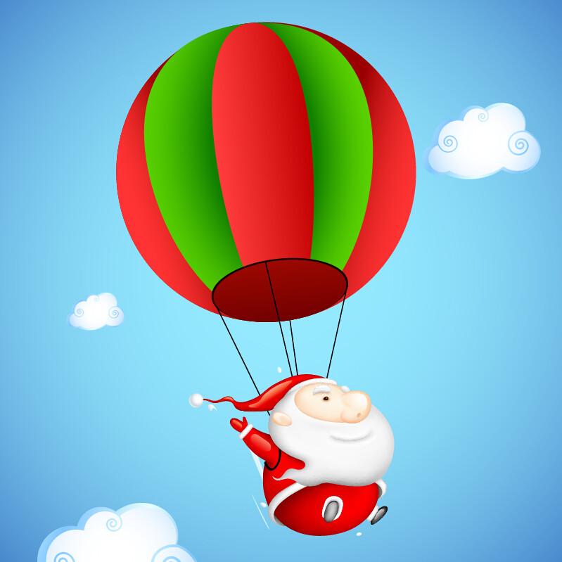 3D Father Christmas In Hot Air Balloon 65 Wallpaper AJ Wallpaper
