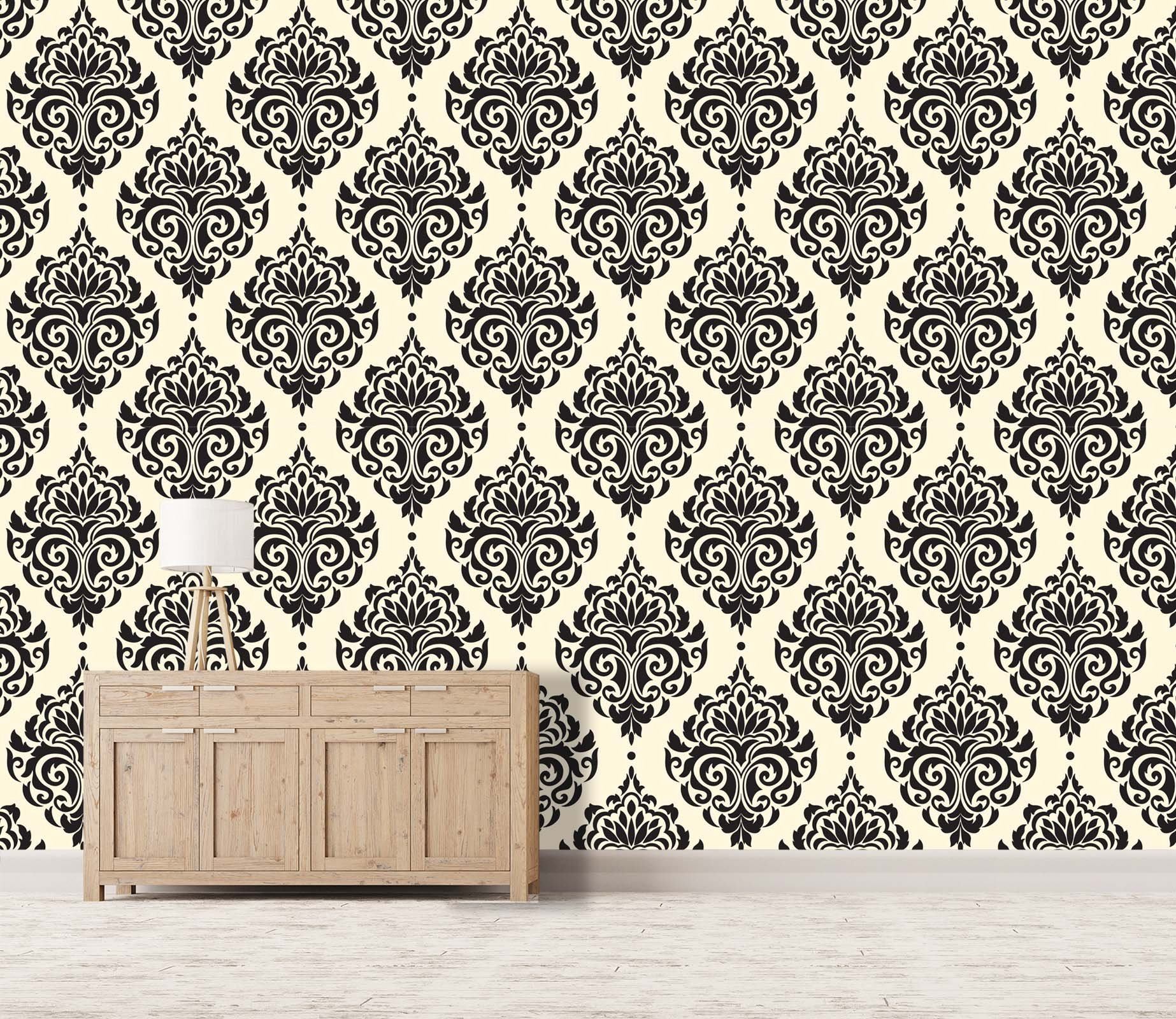 3D Black Flower Pattern 299 Wallpaper AJ Wallpaper