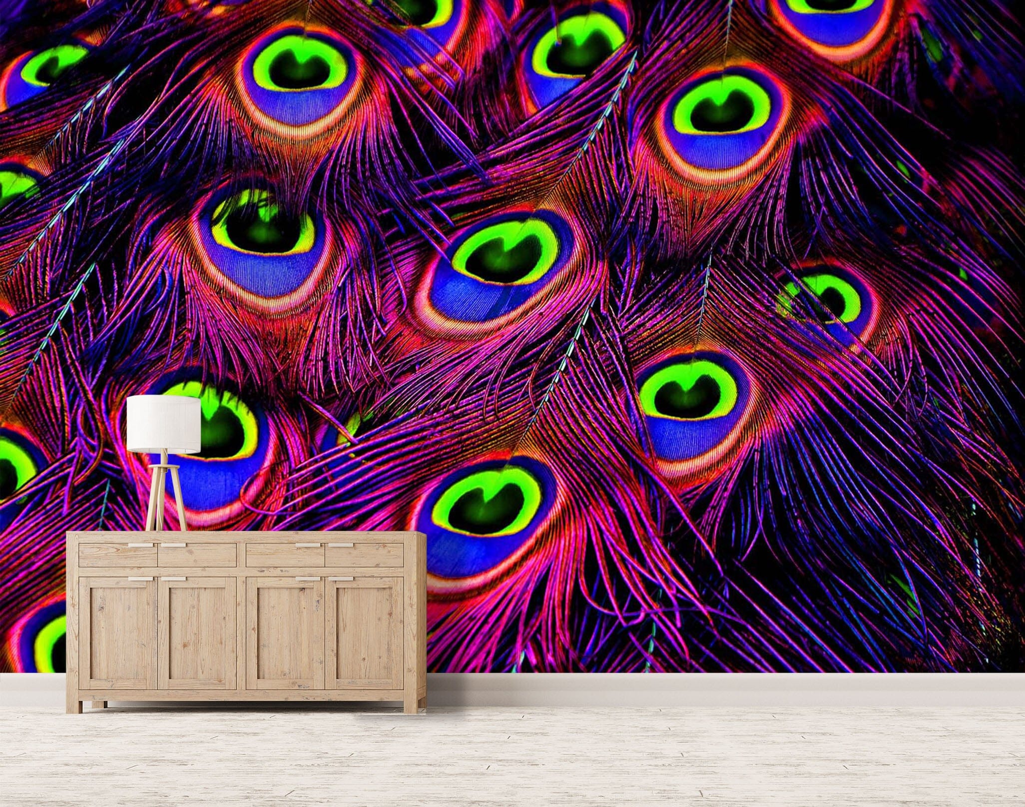 3D Red Peacock Feather 213 Wall Murals Wallpaper AJ Wallpaper 2