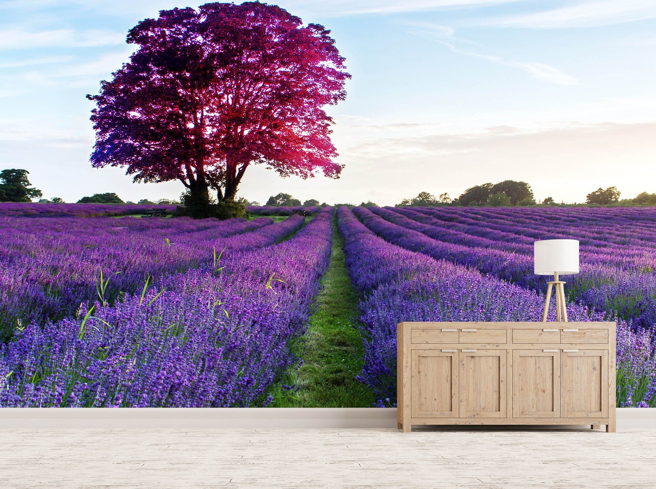 3D Lavender Field 1149 Wall Murals Wallpaper AJ Wallpaper 2