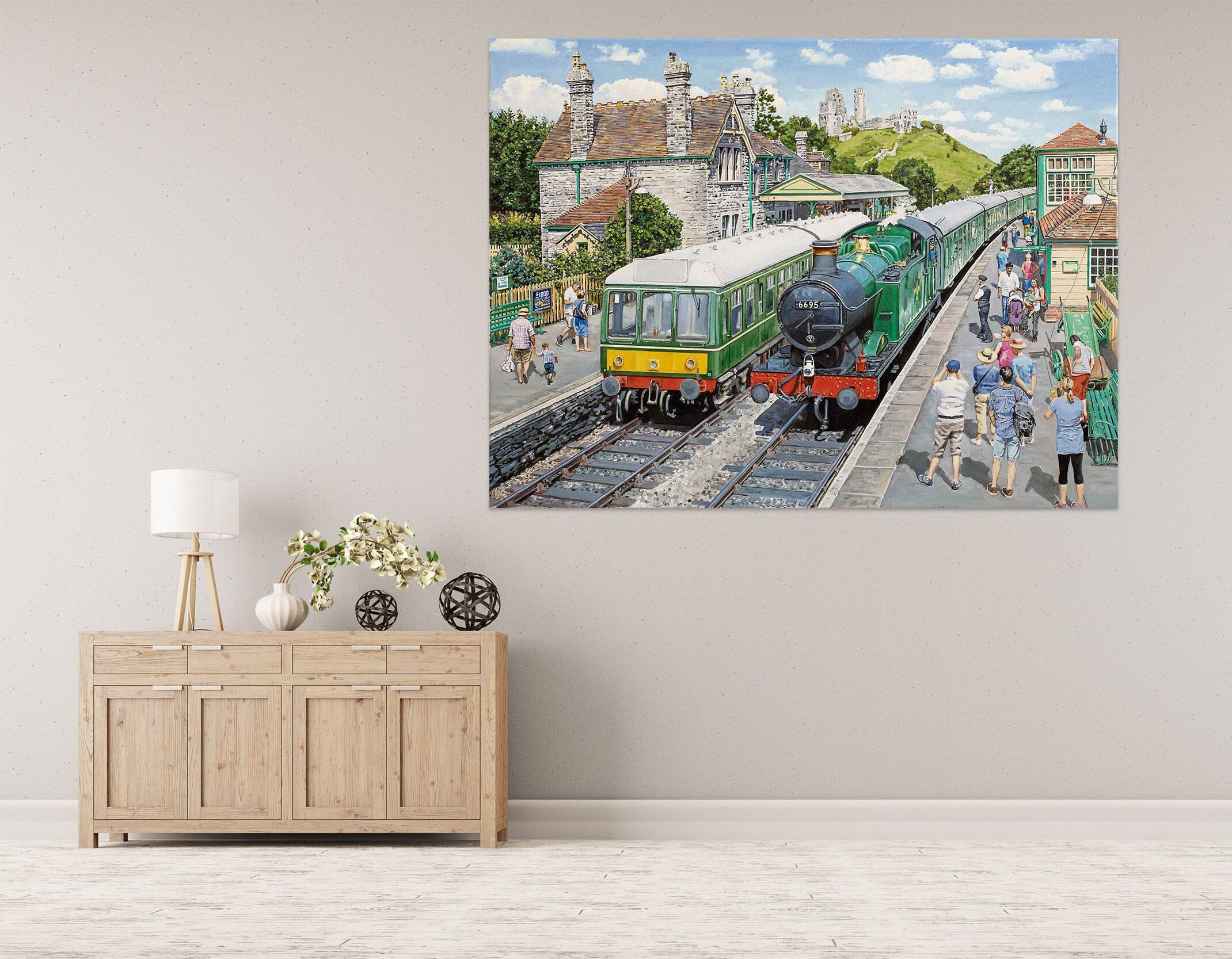 3D Corfe Castle Station 025 Trevor Mitchell Wall Sticker Wallpaper AJ Wallpaper 2