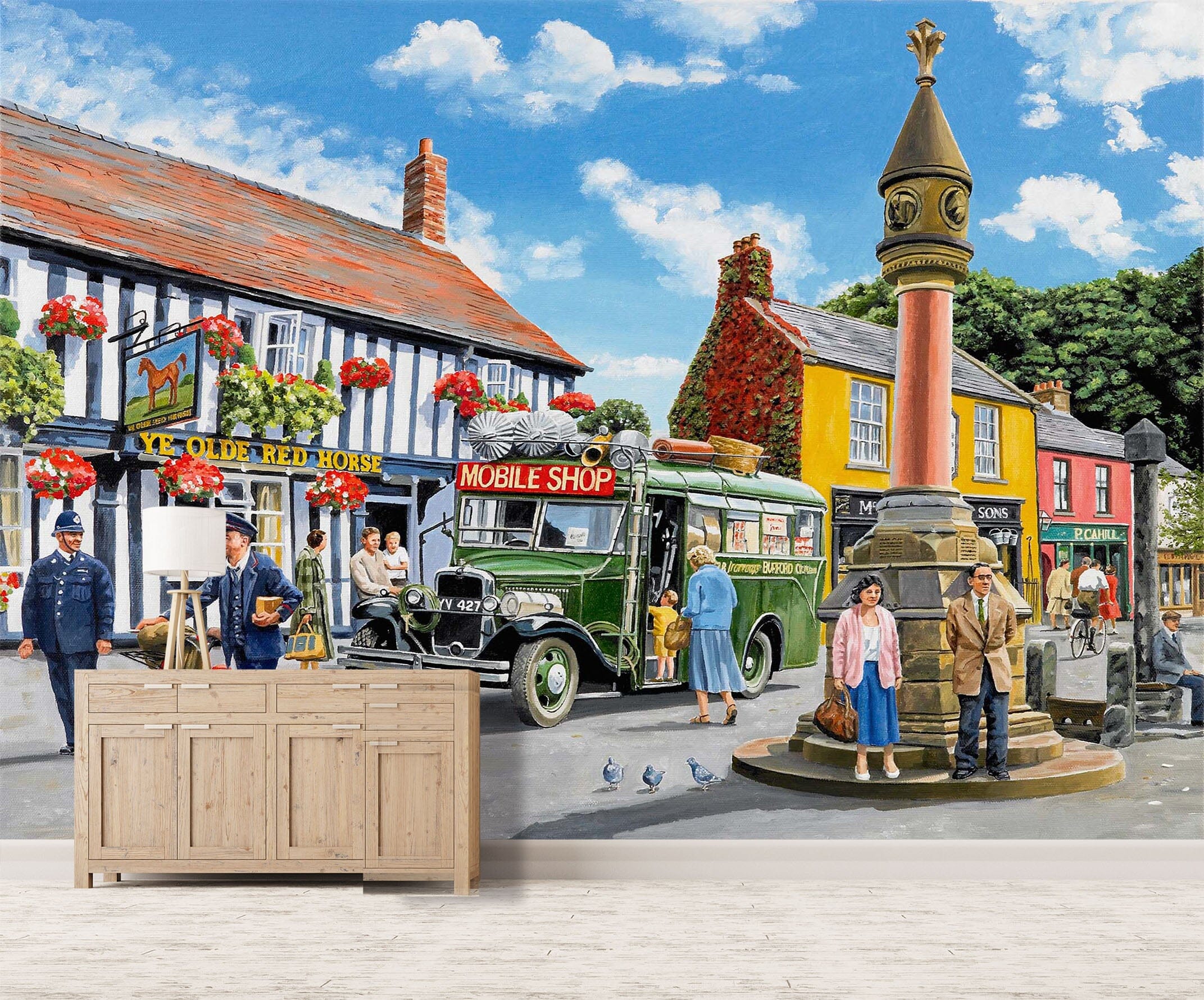 3D In The Market Place 1030 Trevor Mitchell Wall Mural Wall Murals Wallpaper AJ Wallpaper 2