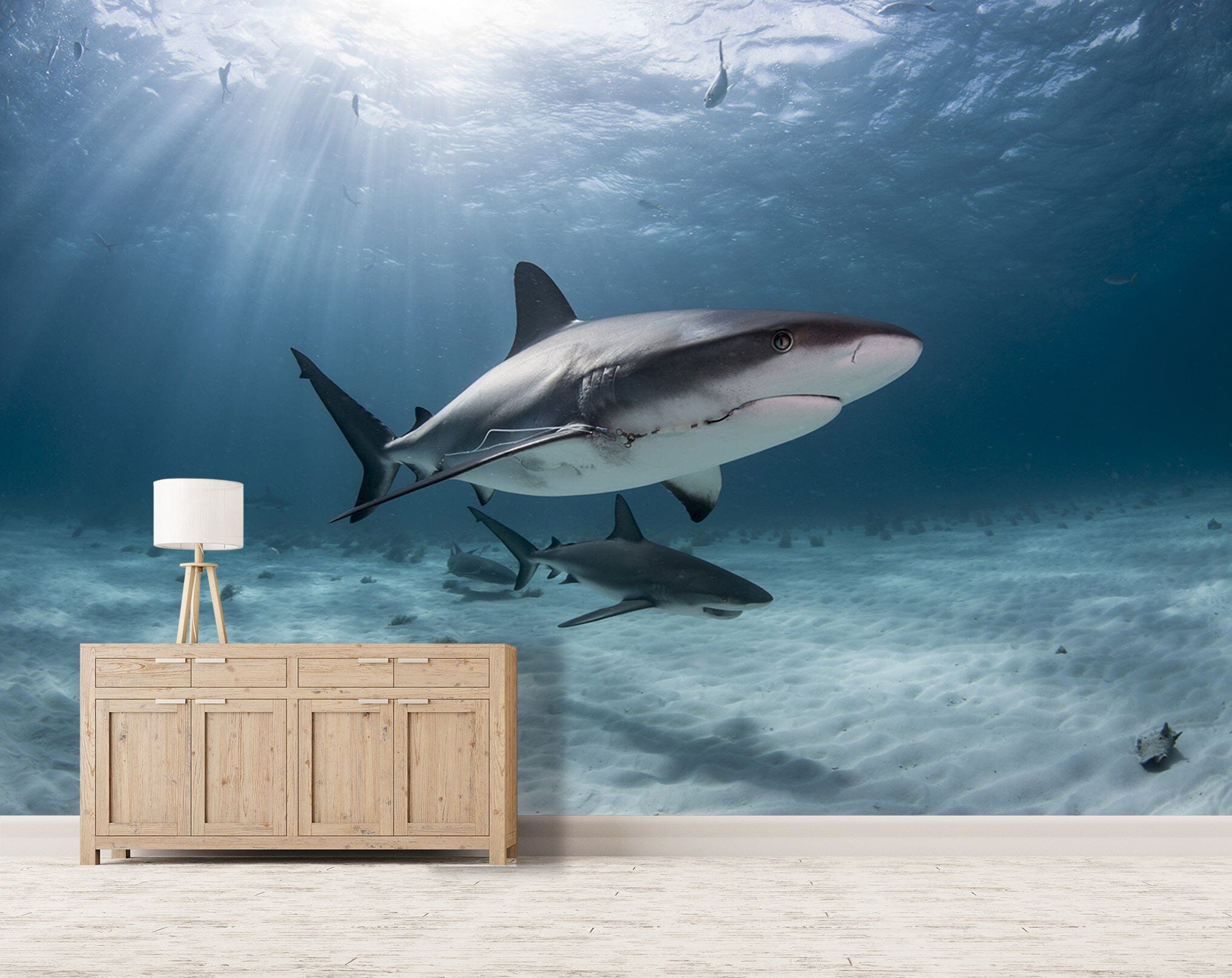 3D Submarine Shark 223 Wall Murals Wallpaper AJ Wallpaper 2