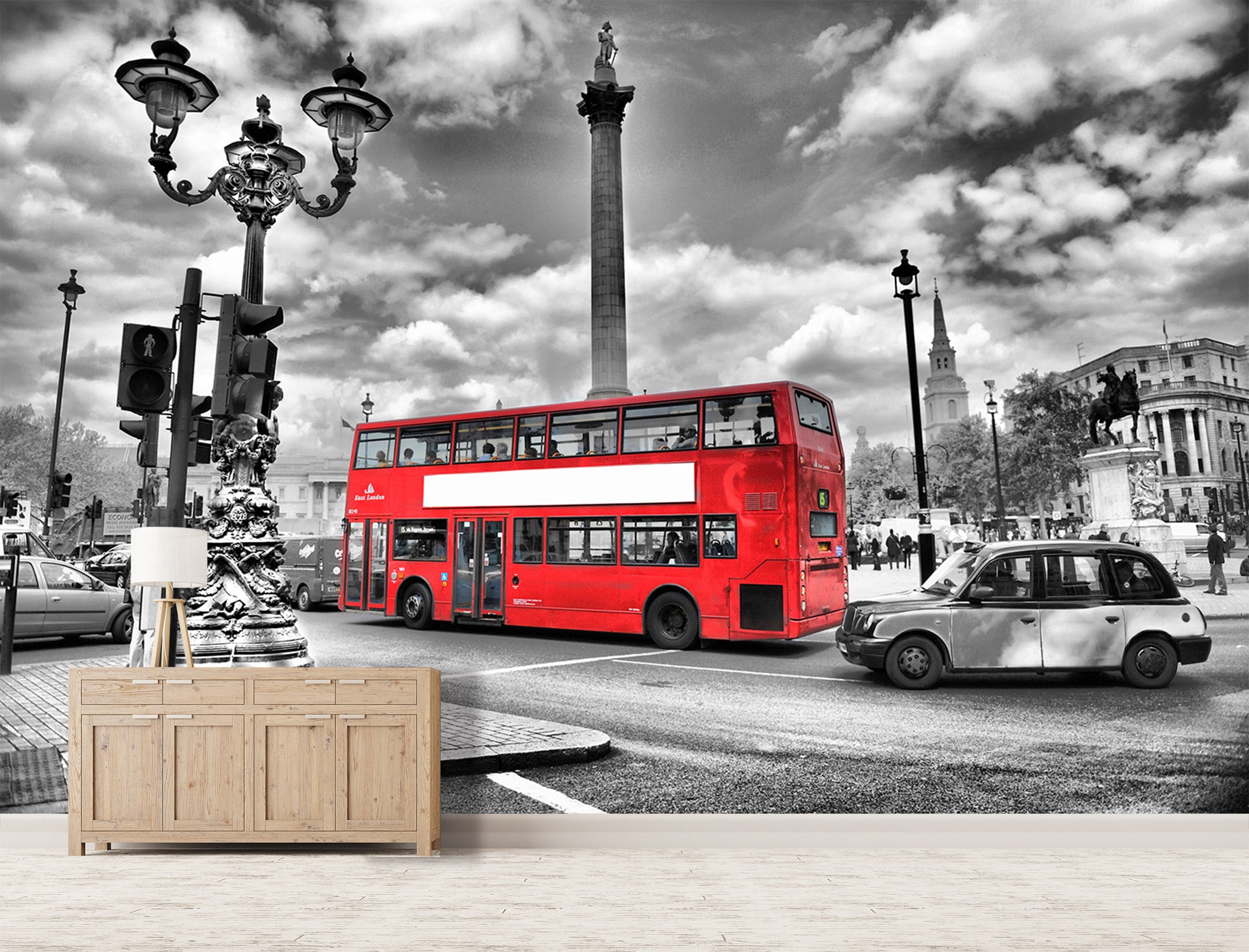 3D Double Decker Bus 221 Vehicle Wall Murals