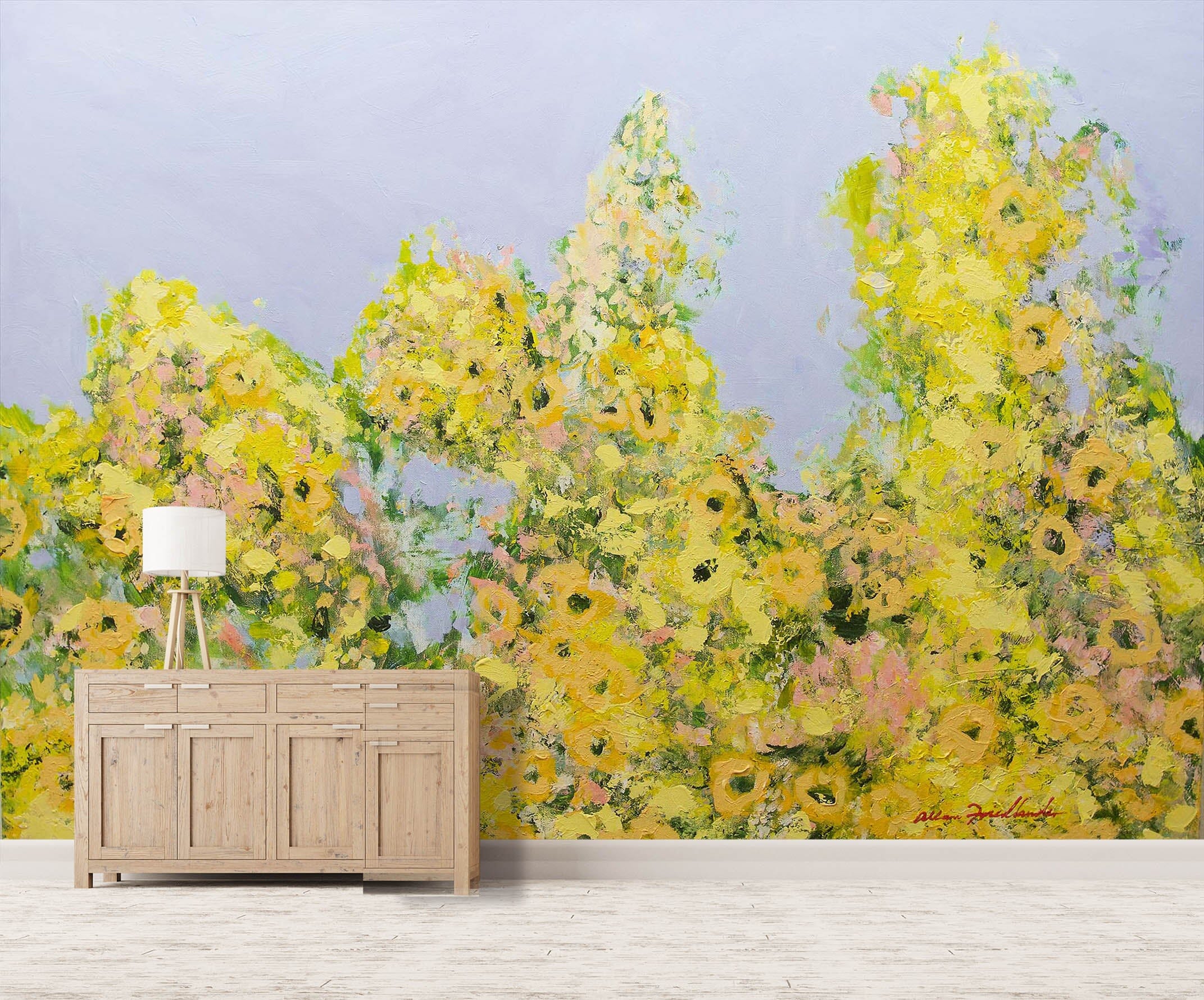 3D Yellow Flowers 242 Allan P. Friedlander Wall Mural Wall Murals Wallpaper AJ Wallpaper 2