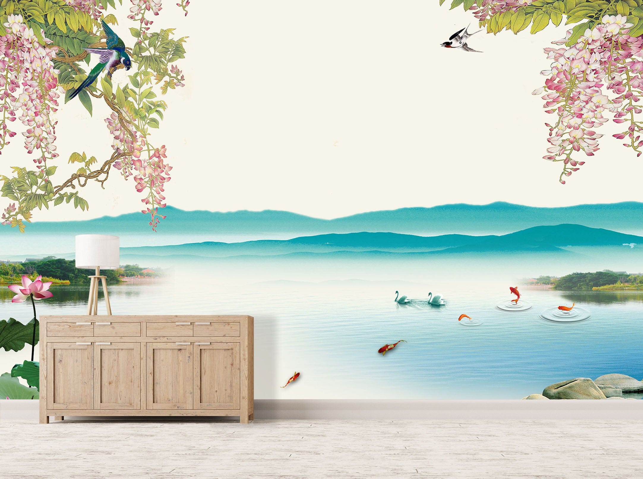3D Flower Bird 1594 Wall Murals Wallpaper AJ Wallpaper 2