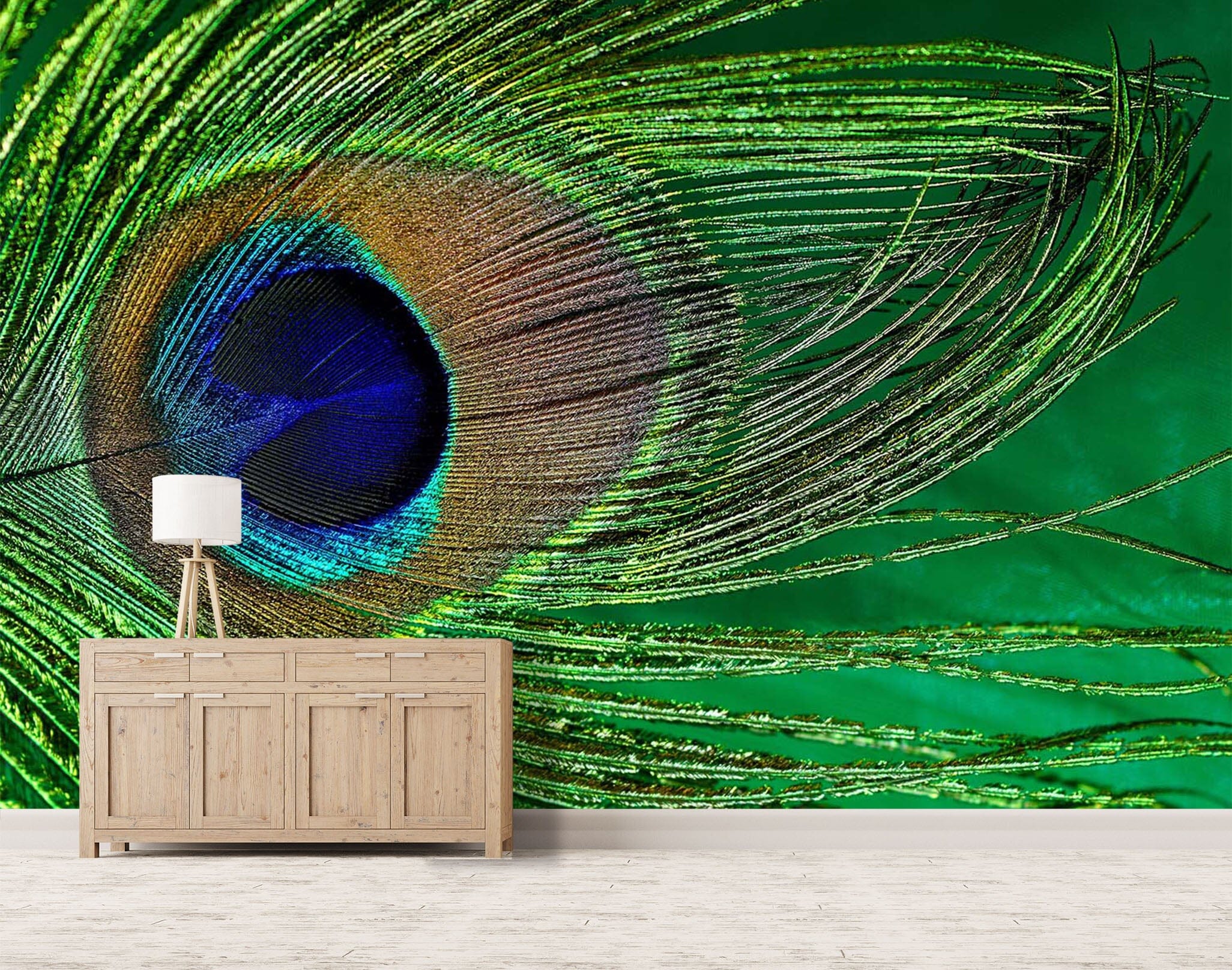 3D Peacock Feather 212 Wall Murals Wallpaper AJ Wallpaper 2