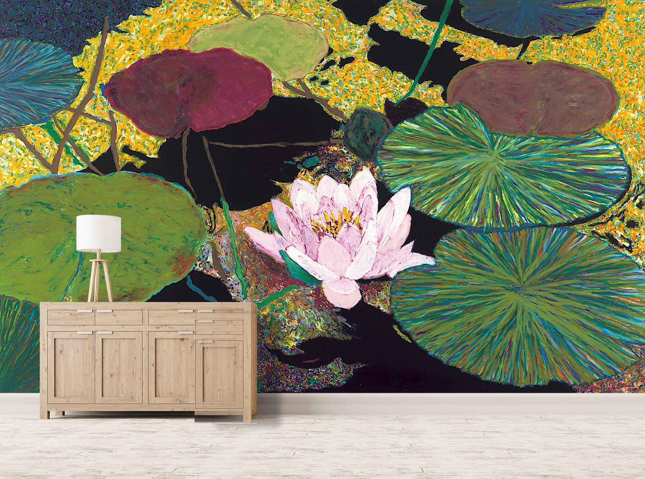 3D Autumn Lotus 250 Allan P. Friedlander Wall Mural Wall Murals Wallpaper AJ Wallpaper 2