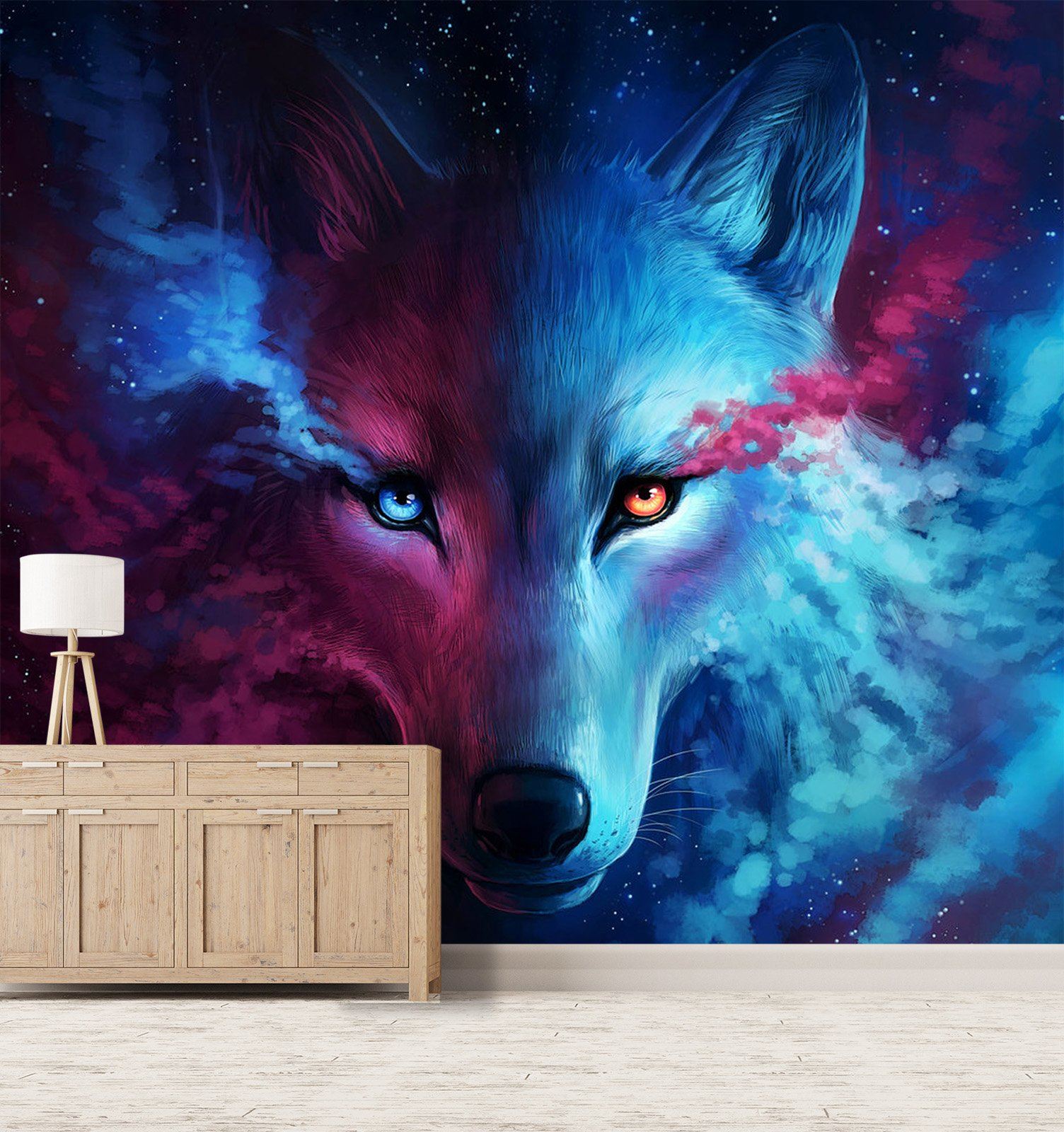 3D Blue Wolf 062 Wall Murals Wallpaper AJ Wallpaper 2