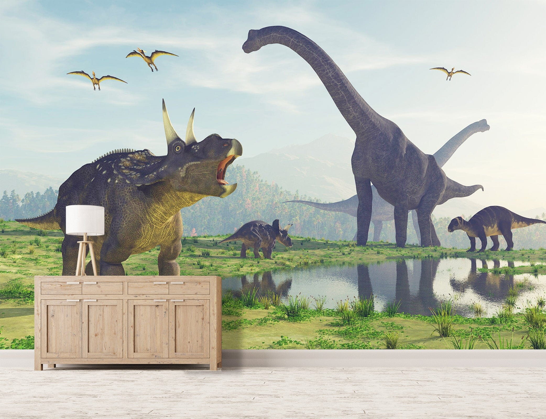 3D Steppe Dinosaur 1605 Wall Murals Wallpaper AJ Wallpaper 2