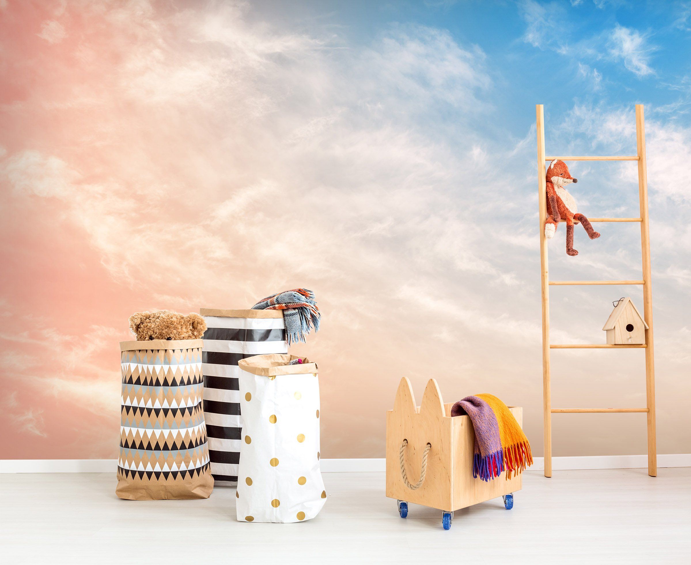 3D Blue Sky White Clouds 33 Wall Murals Wallpaper AJ Wallpaper 2