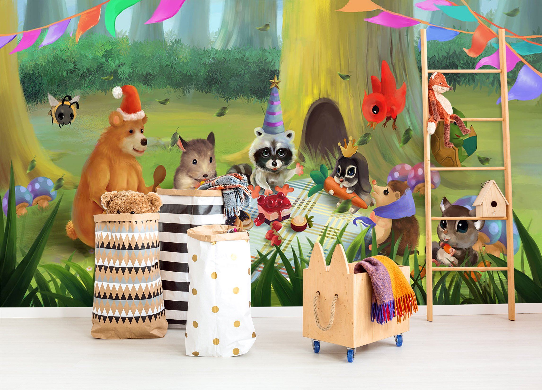 3D Animal Picnic 463 Wallpaper AJ Wallpaper 2