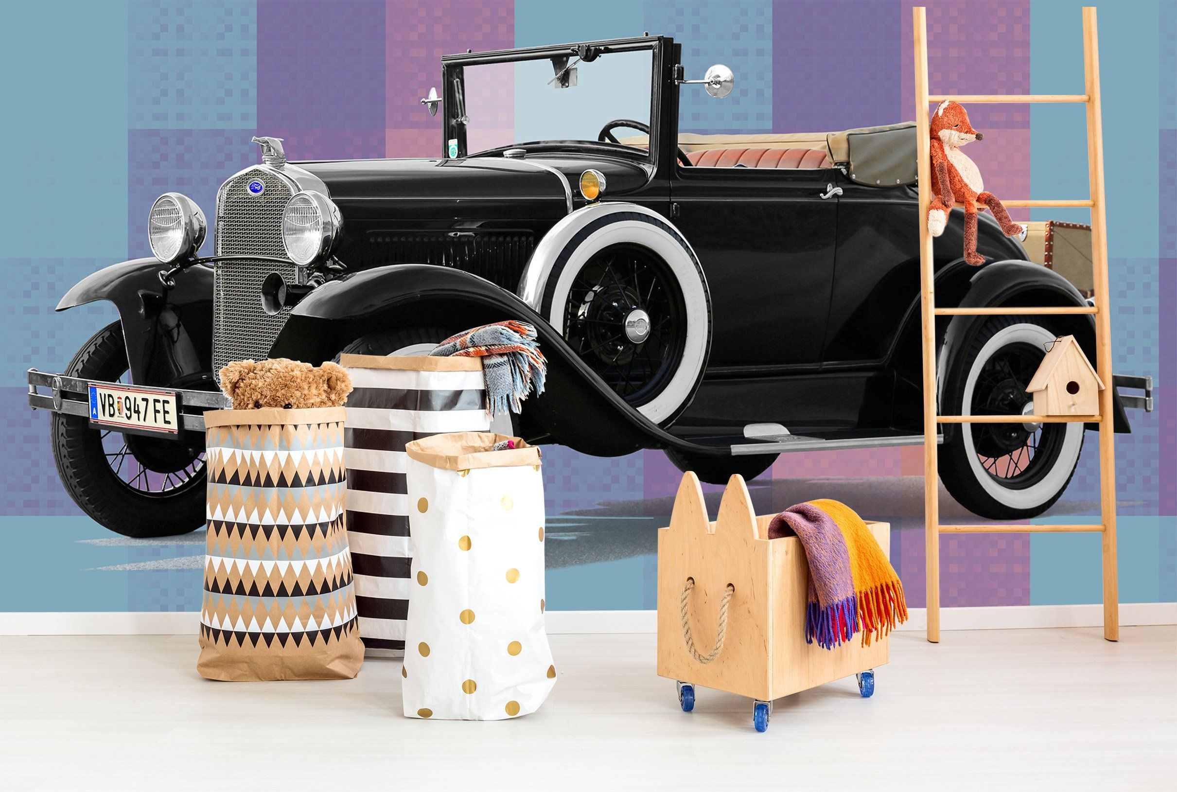 3D Ford 985 Vehicle Wall Murals Wallpaper AJ Wallpaper 2