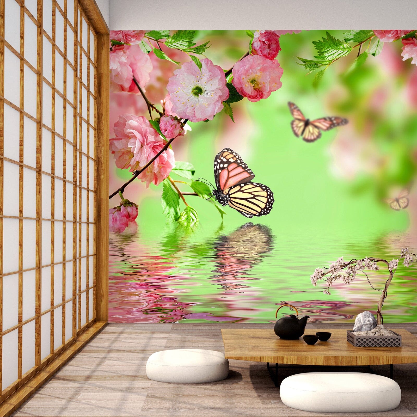 3D Flower Butterfly 390 Wall Murals Wallpaper AJ Wallpaper 2