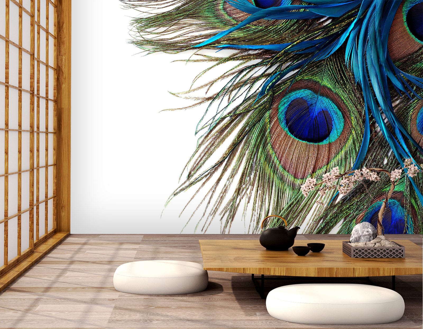 3D Peacock Feather 132 Wall Murals Wallpaper AJ Wallpaper 2