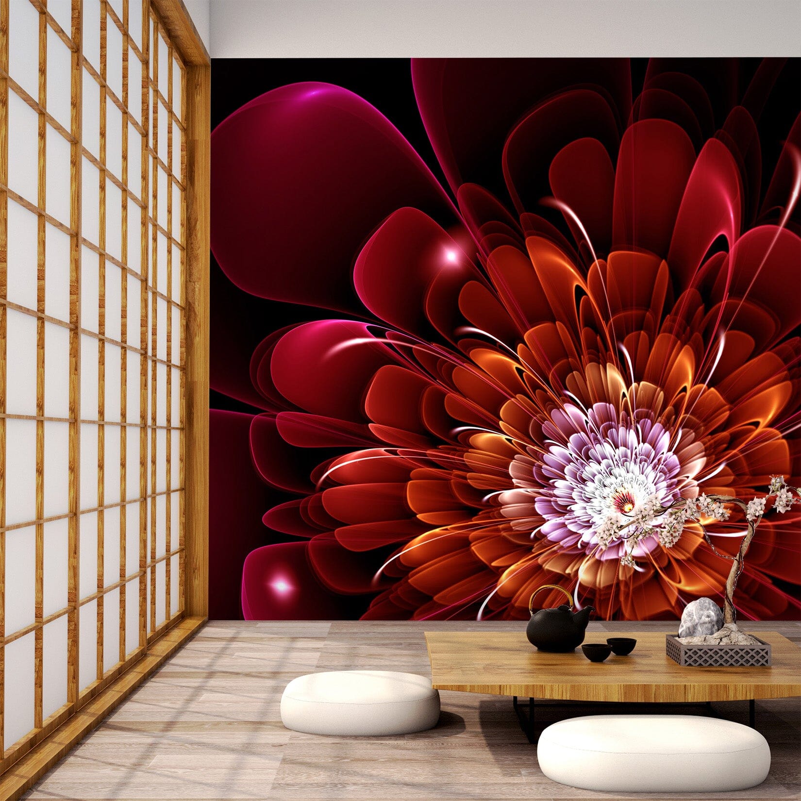3D Red Flowers 2011 Wall Murals Wallpaper AJ Wallpaper 2