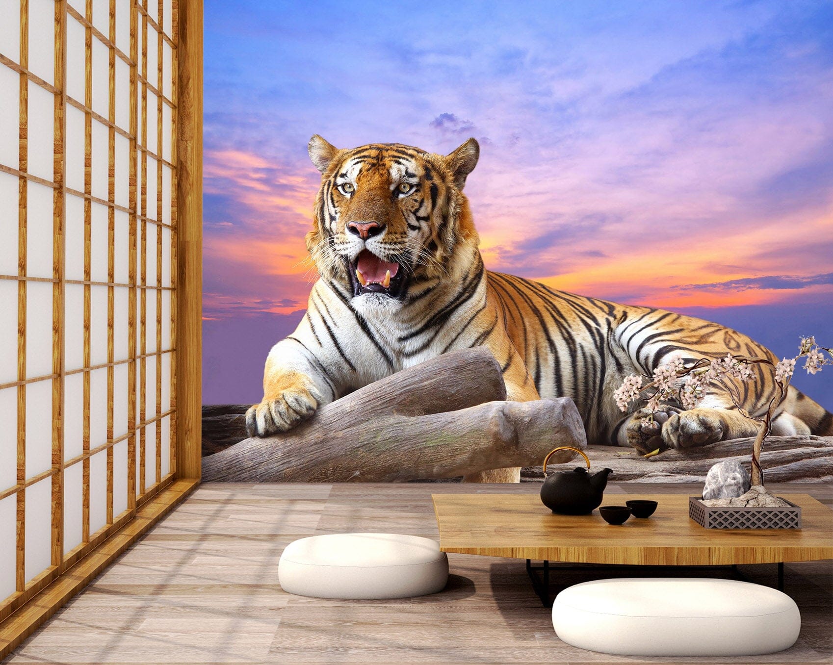 3D Tiger Cloud 219 Wall Murals Wallpaper AJ Wallpaper 2