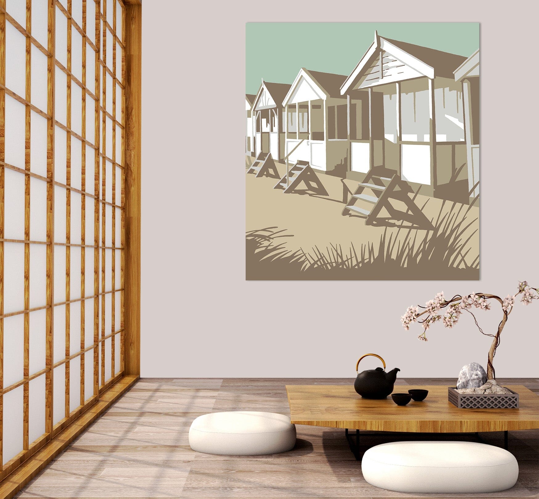 3D Southwold Huts 064 Steve Read Wall Sticker Wallpaper AJ Wallpaper 2