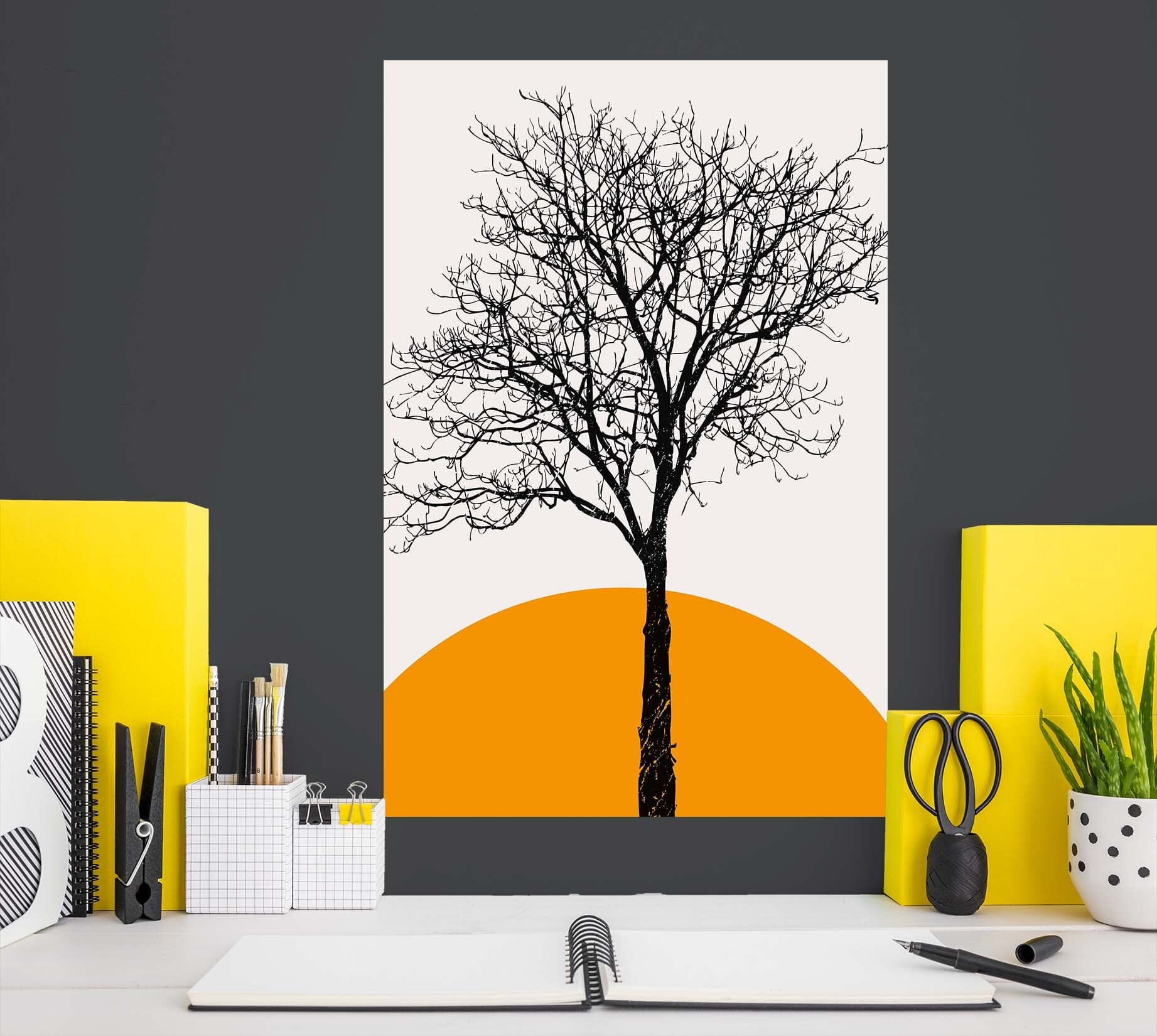 3D Sun Tree 222 Boris Draschoff Wall Sticker Wallpaper AJ Wallpaper 2