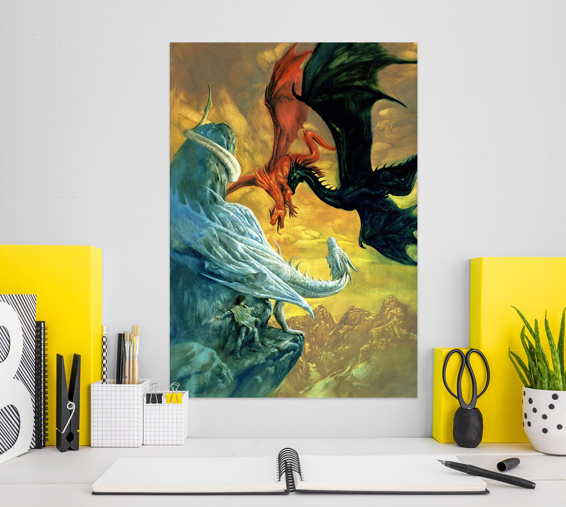 3D Black White Red Dragon 8124 Ciruelo Wall Sticker