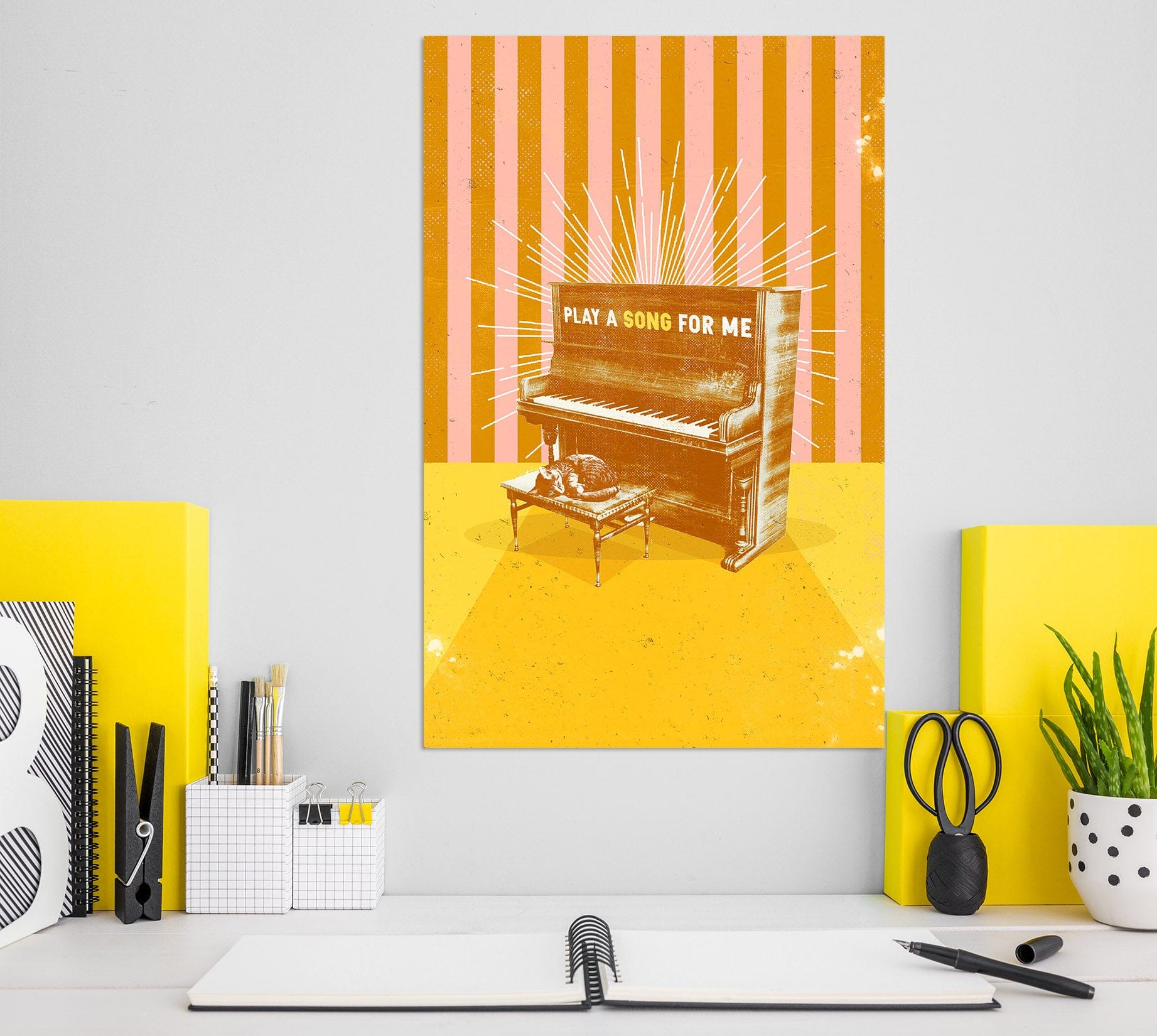 3D Play Piano 020 Showdeer Wall Sticker Wallpaper AJ Wallpaper 2