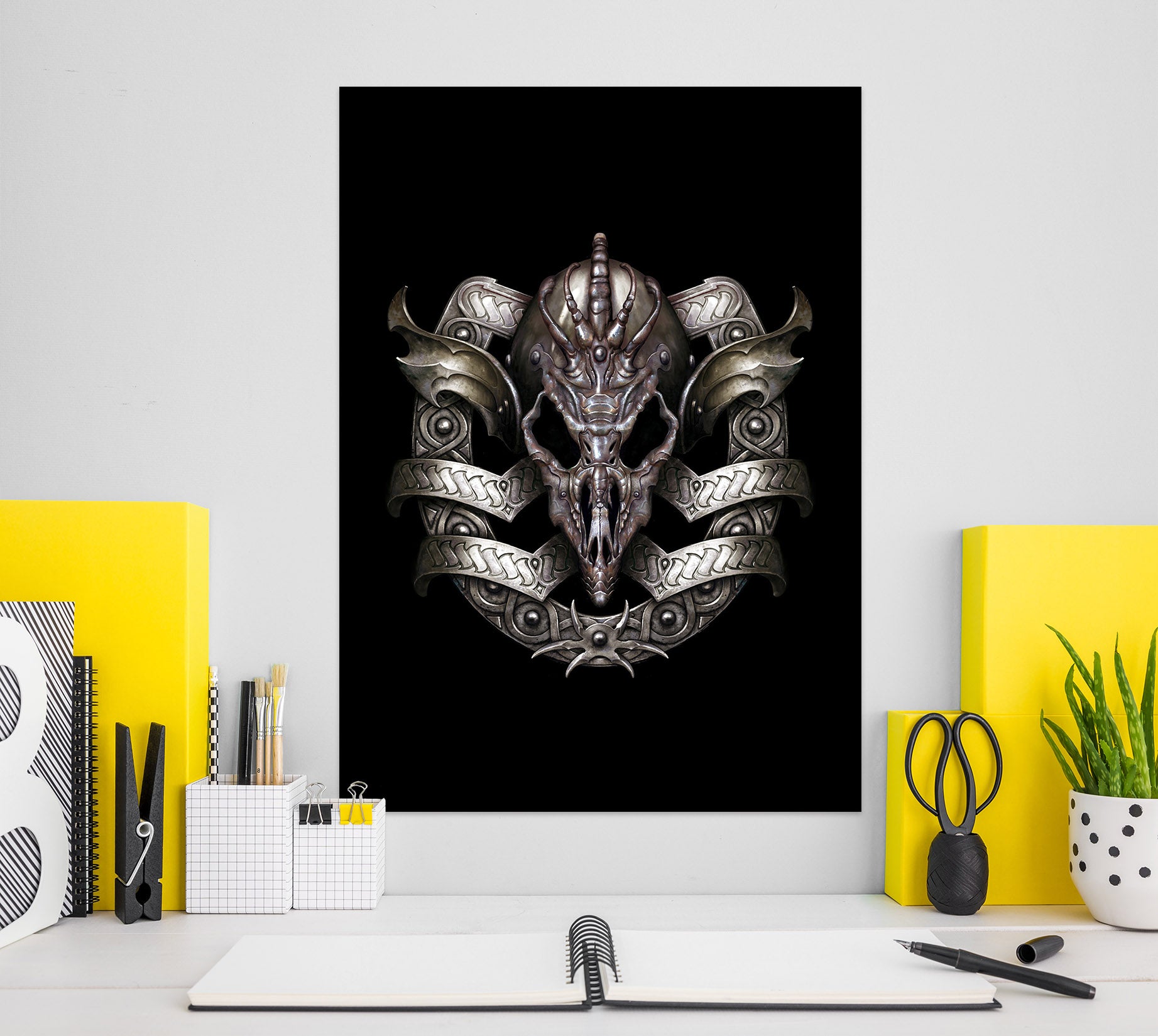 3D Metal Skull Pattern 8112 Ciruelo Wall Sticker