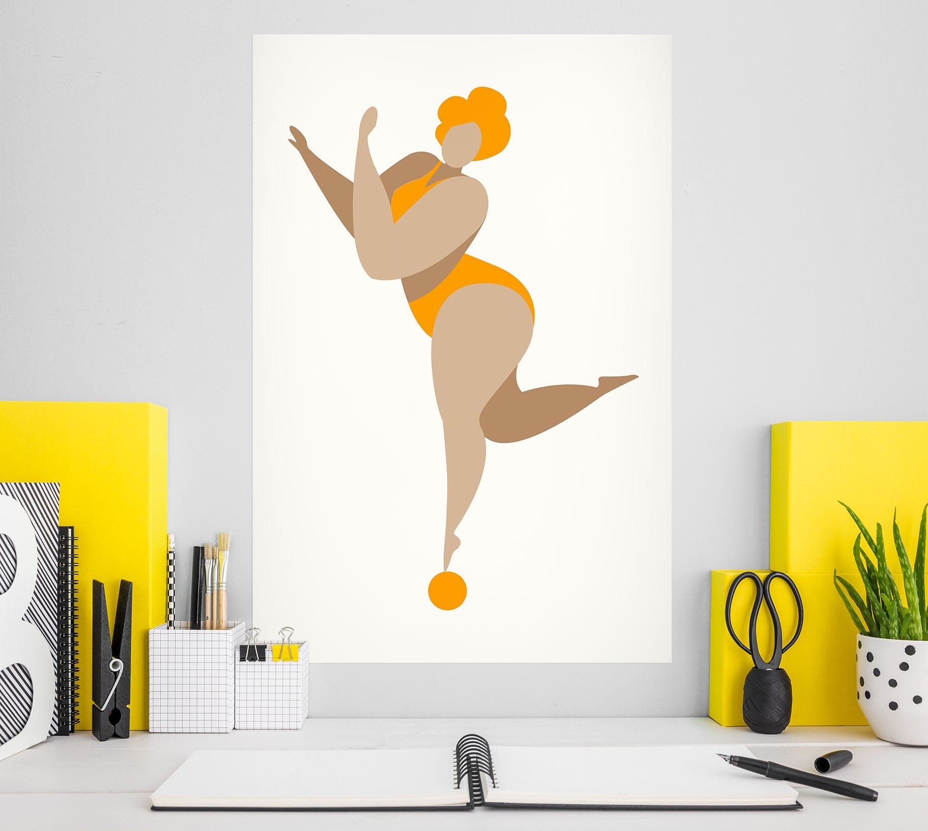 3D Yellow Sportswear 135 Boris Draschoff Wall Sticker Wallpaper AJ Wallpaper 2
