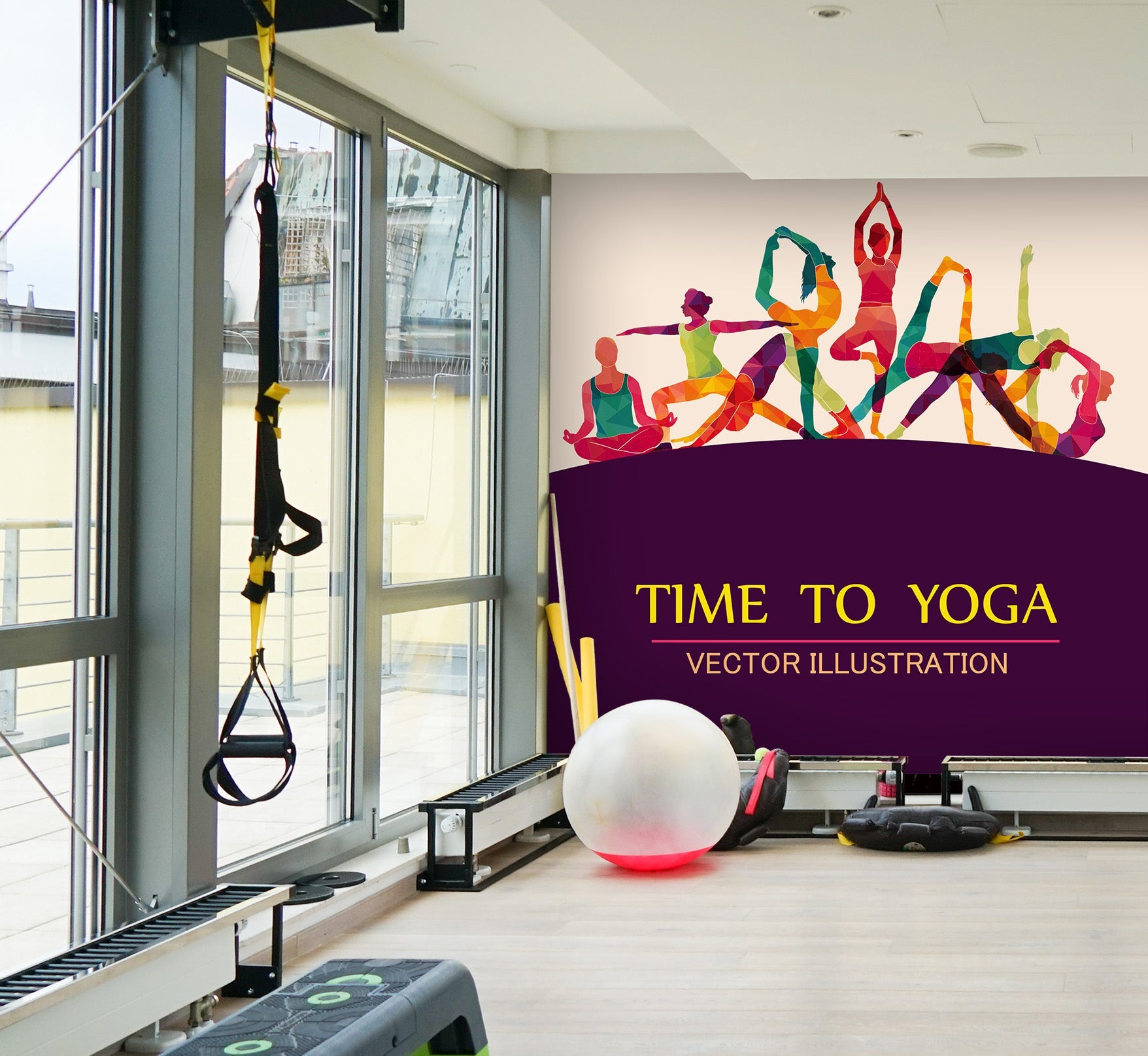 3D Yoga Time 090 Wall Murals Wallpaper AJ Wallpaper 2