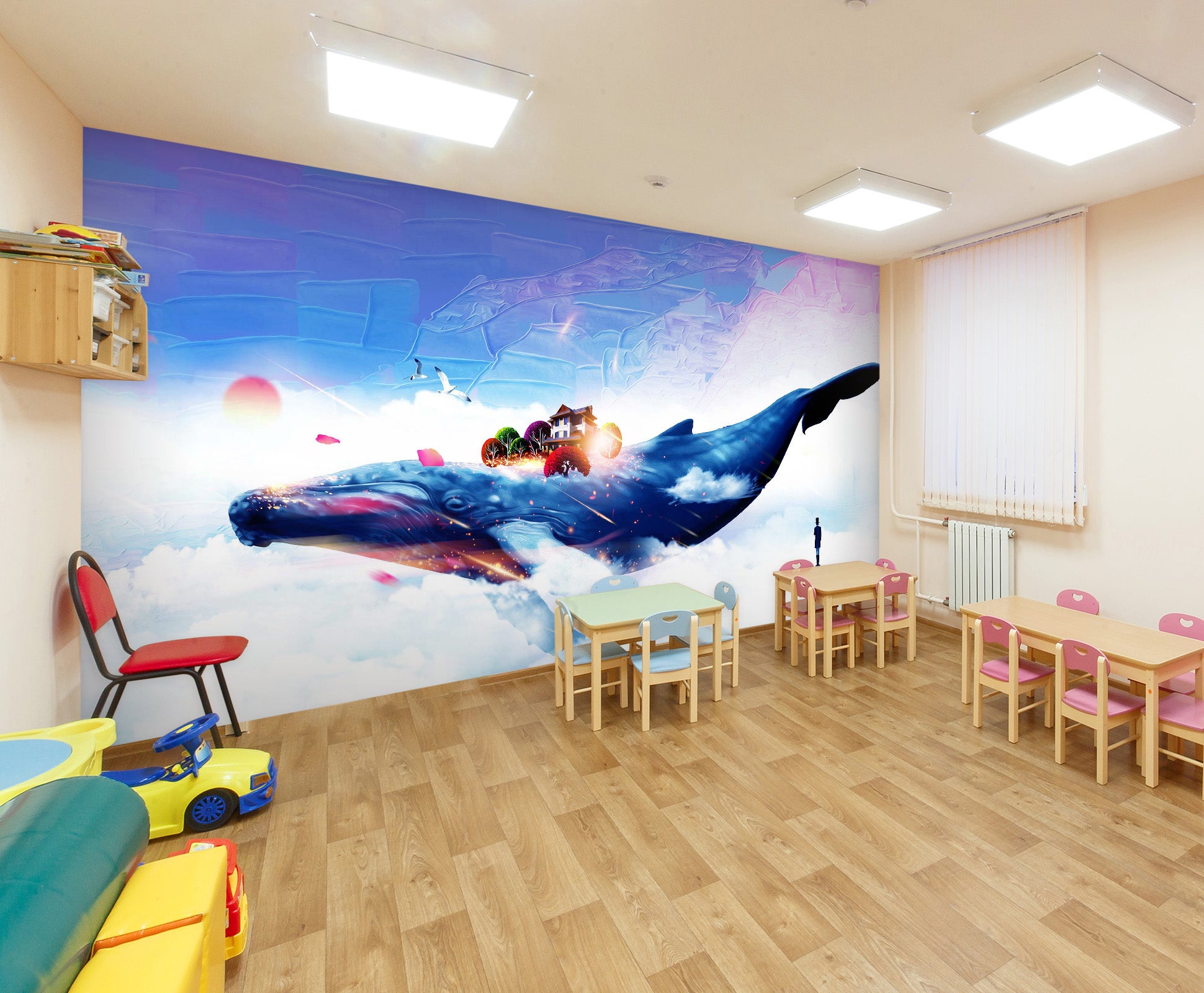 3D Whale Villa 017 Wall Murals Wallpaper AJ Wallpaper 2