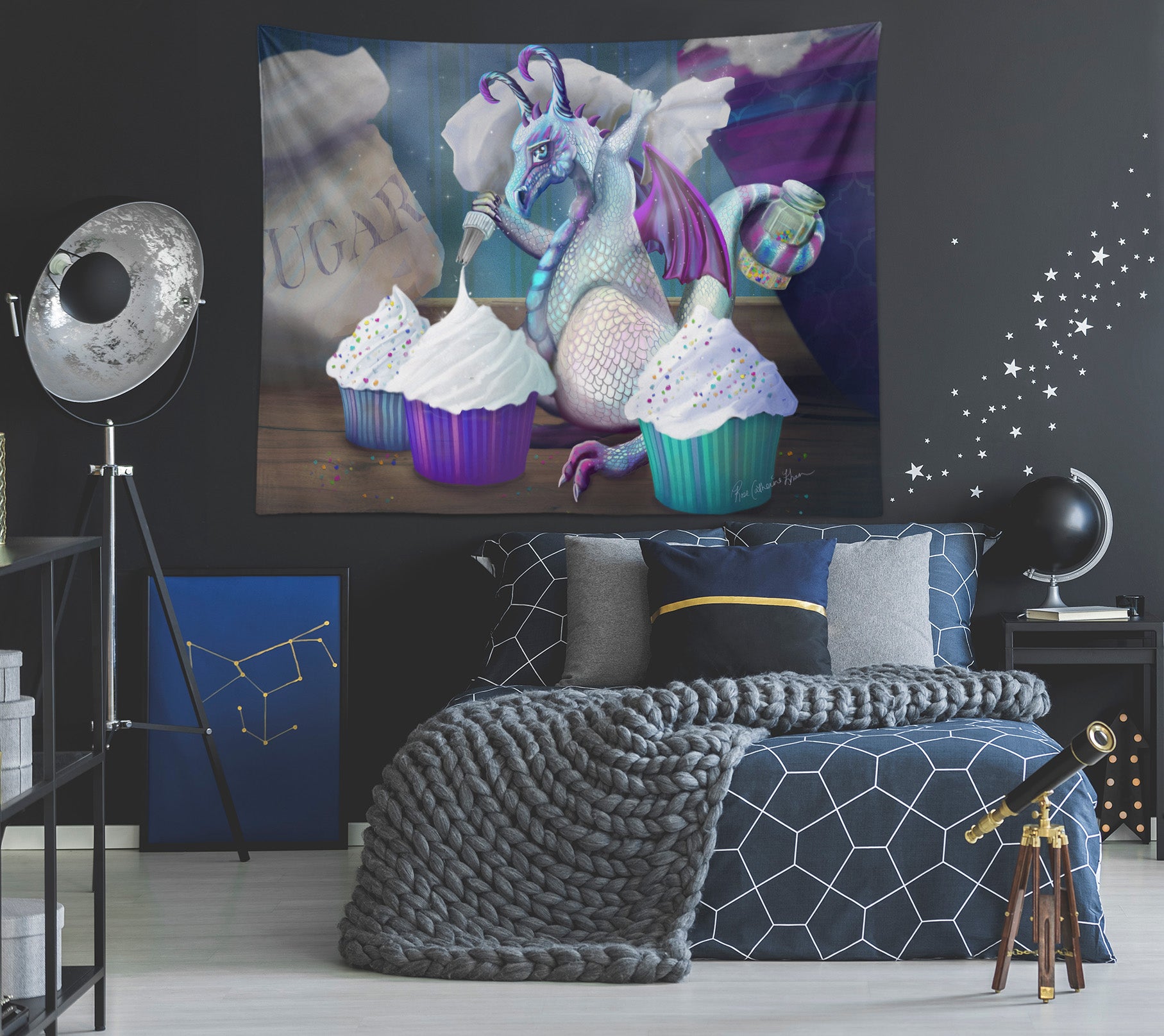 3D Dragon Cake 941 Rose Catherine Khan Tapestry Hanging Cloth Hang