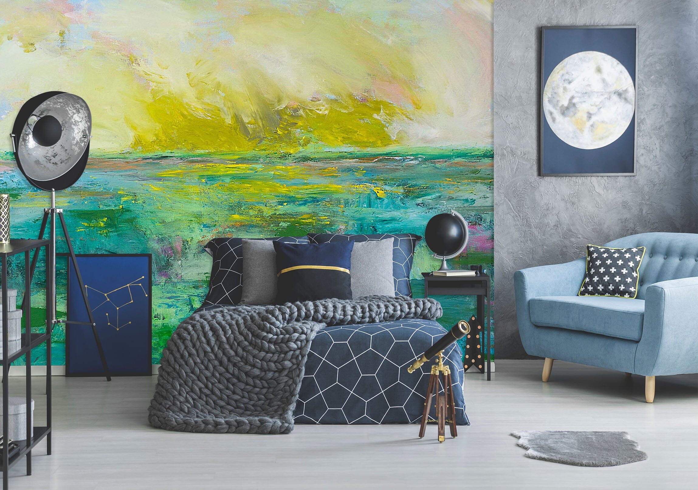 3D Blue Lake 179 Allan P. Friedlander Wall Mural Wall Murals Wallpaper AJ Wallpaper 2