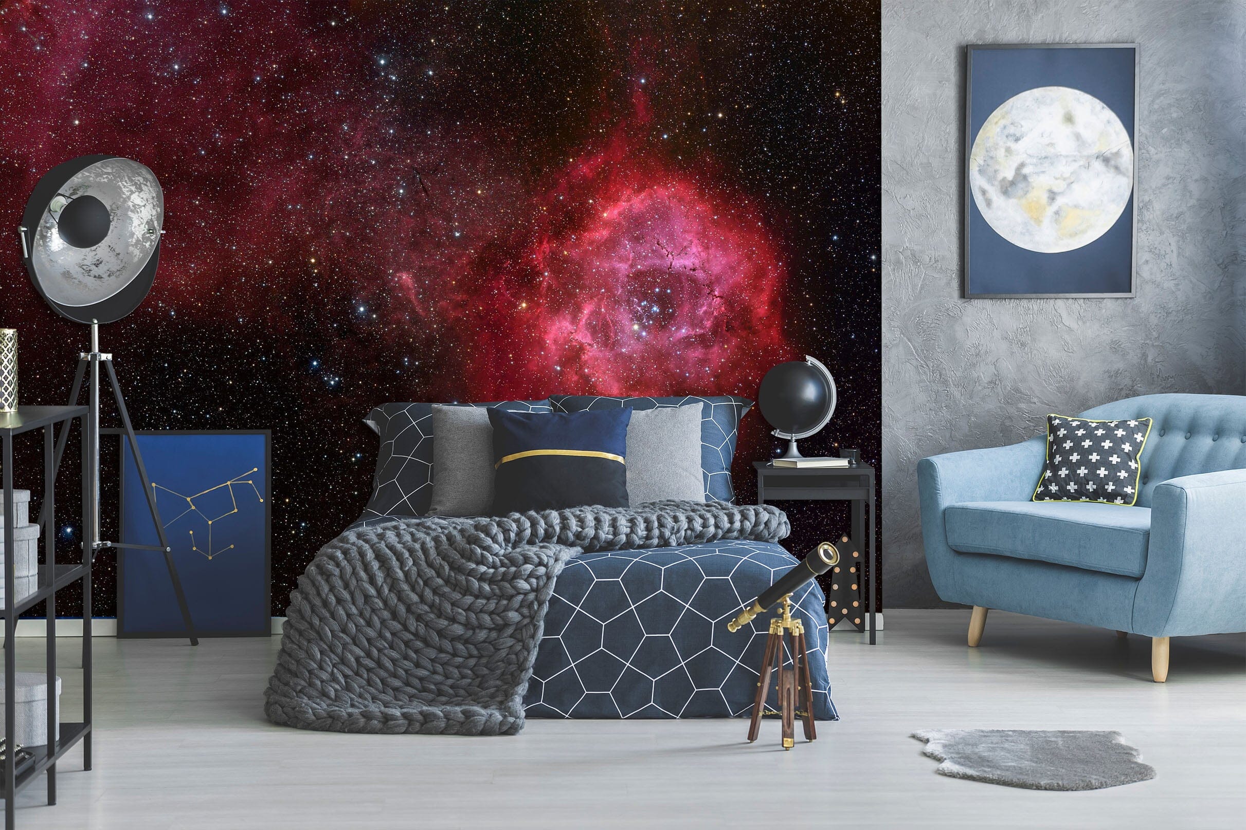 3D Red Starry Sky 1708 Wall Murals Wallpaper AJ Wallpaper 2
