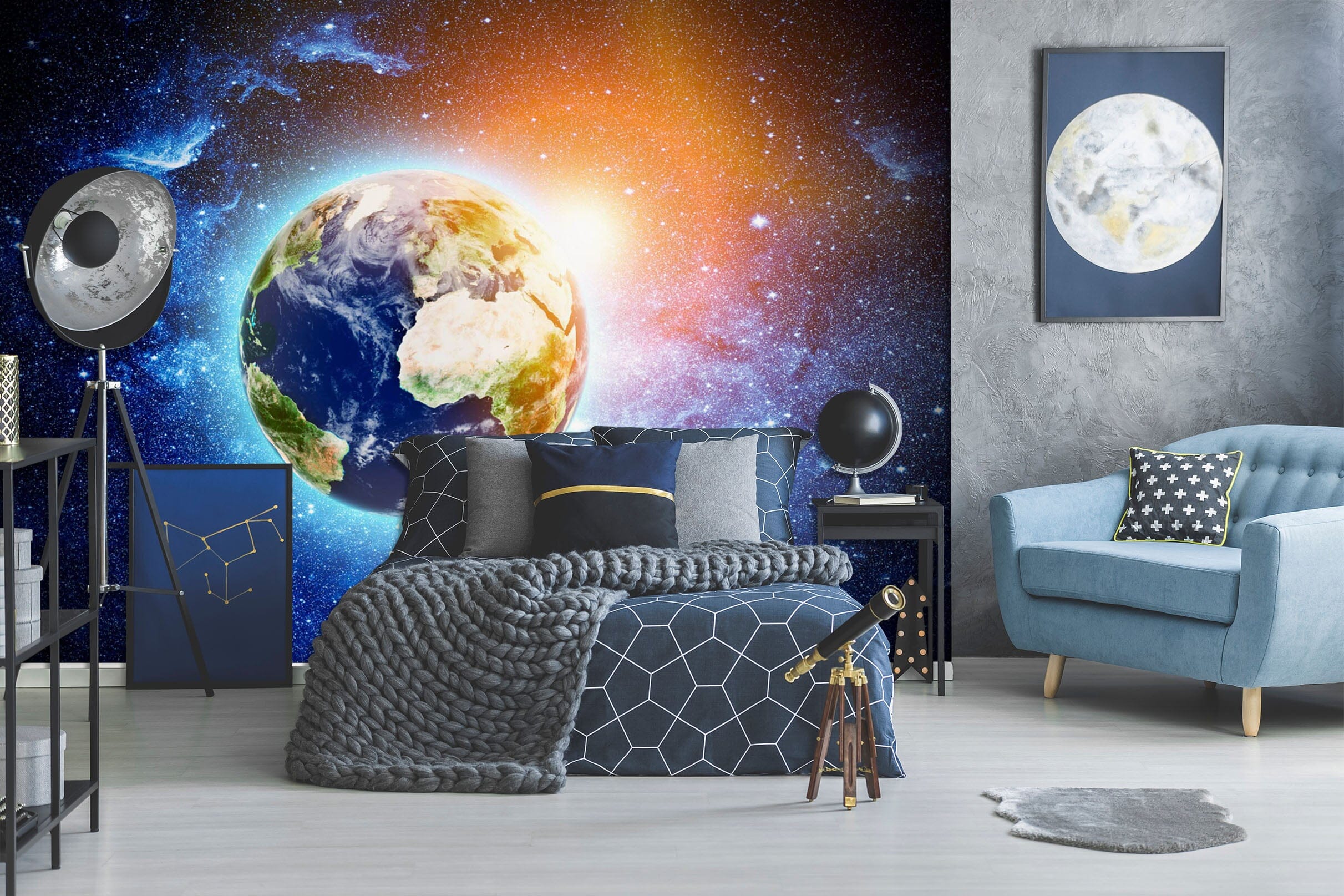 3D Planet Moon 1697 Wall Murals Wallpaper AJ Wallpaper 2