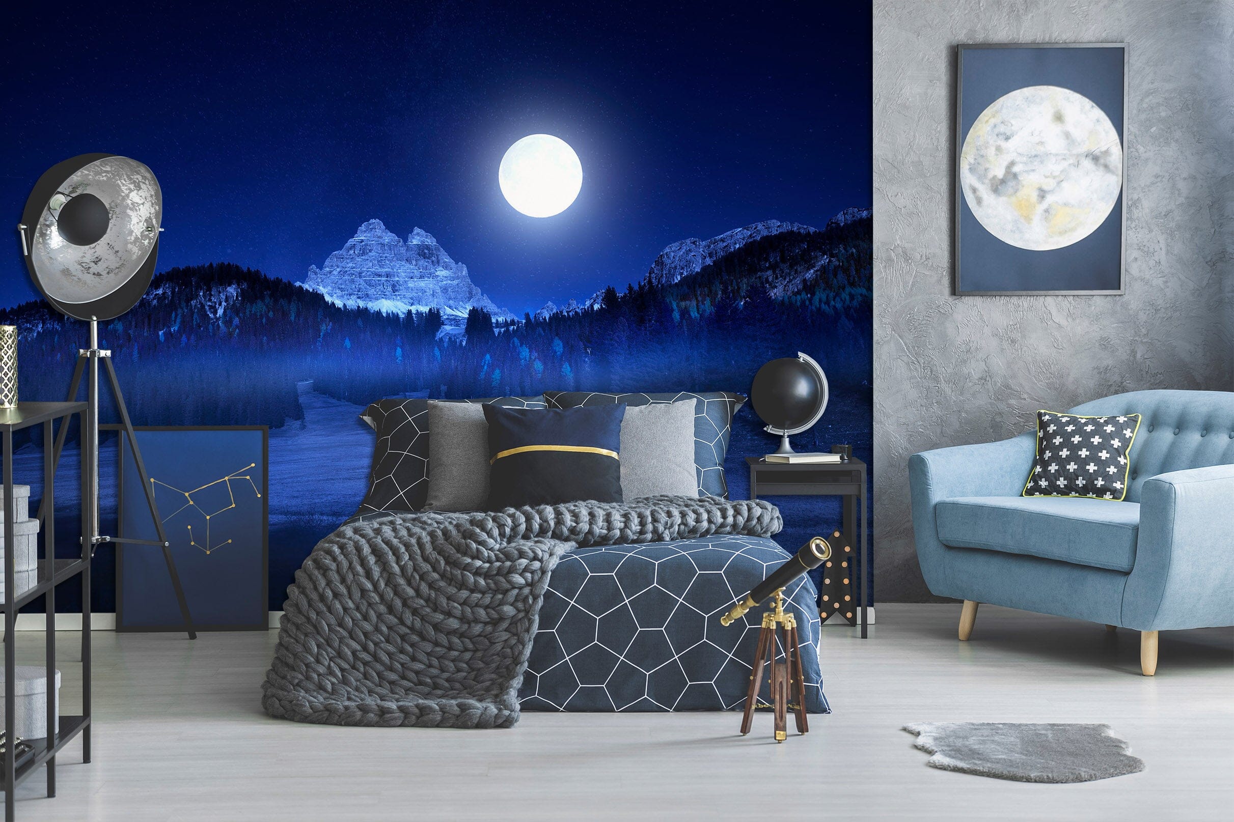 3D Moon Forest 1445 Marco Carmassi Wall Mural Wall Murals Wallpaper AJ Wallpaper 2