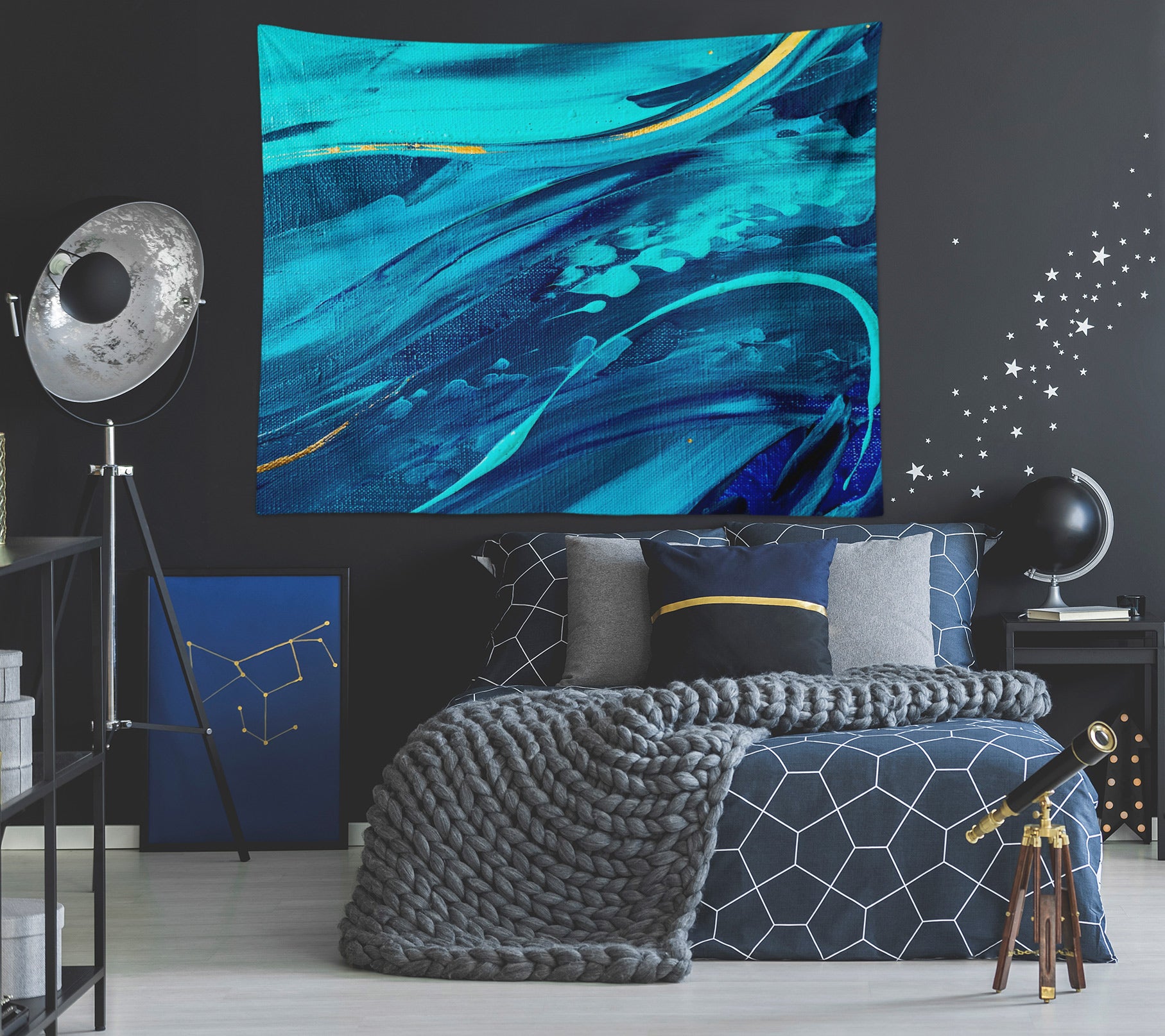 3D Blue Picture 3410 Skromova Marina Tapestry Hanging Cloth Hang