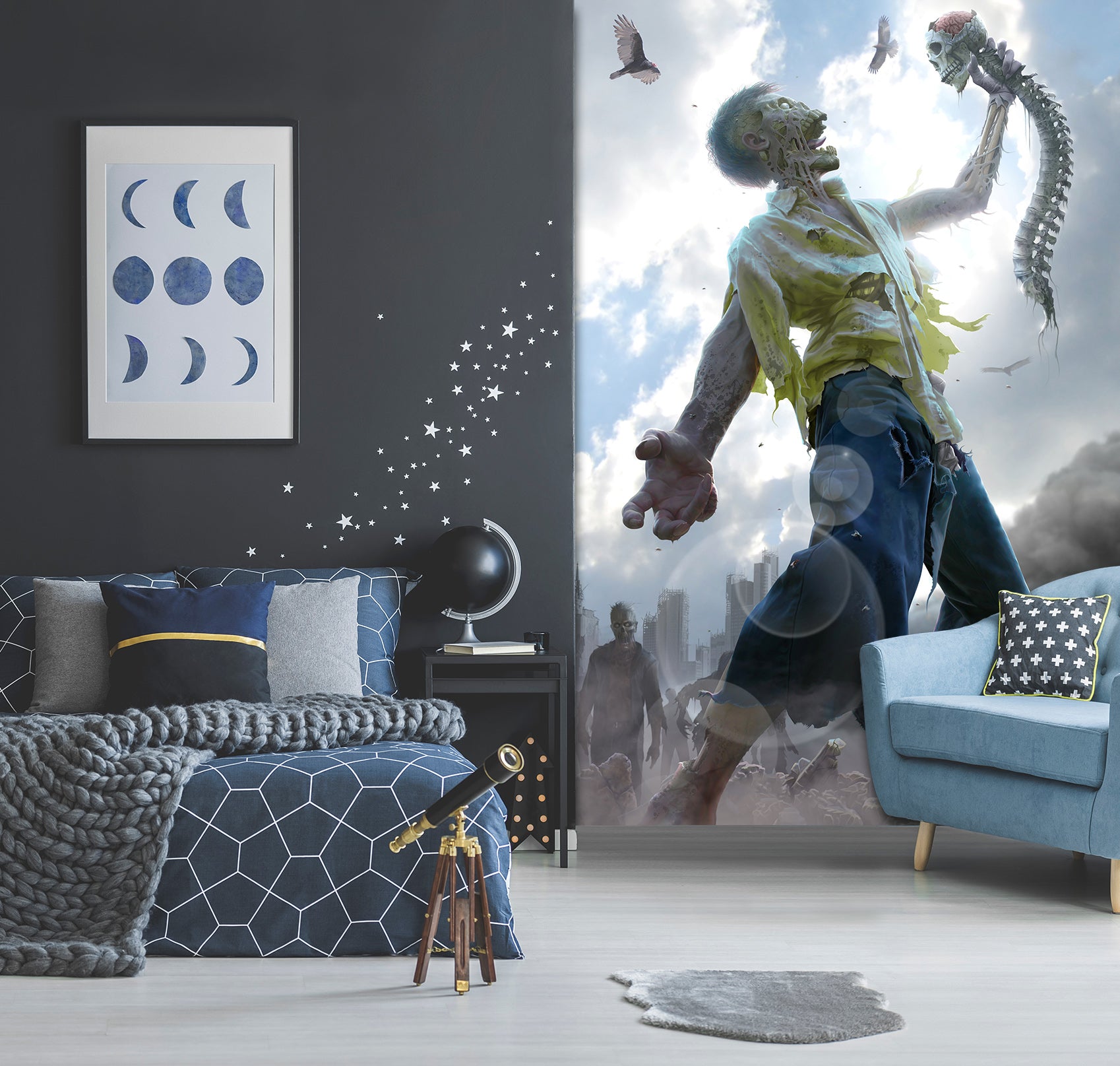 3D Monster Man Skeleton 5044 Tom Wood Wall Mural Wall Murals