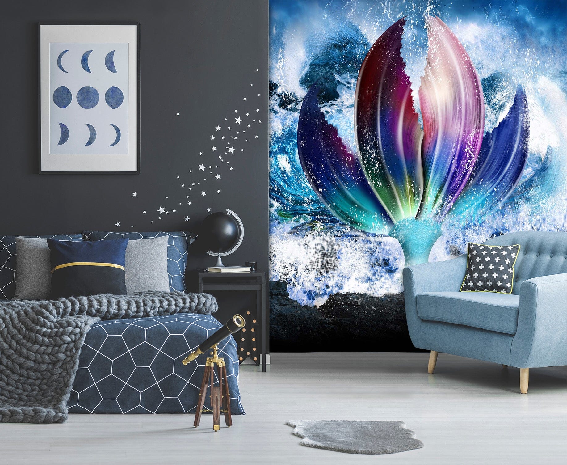 3D Mermaid Tail 1976 Wall Murals Wallpaper AJ Wallpaper 2