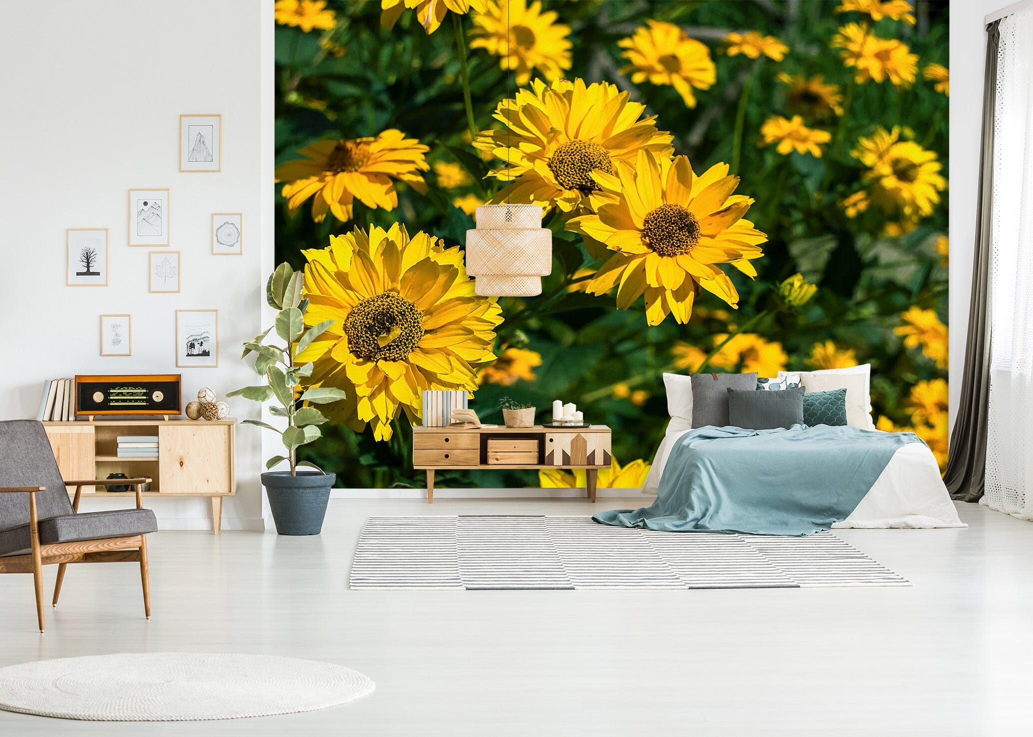 3D Sun Flower 133 Jerry LoFaro Wall Mural Wall Murals Wallpaper AJ Wallpaper 2