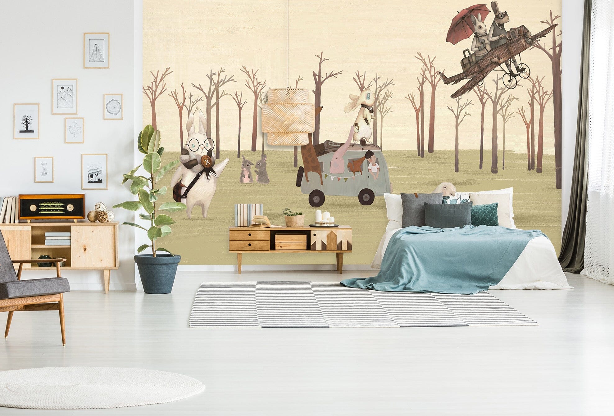 3D Forest Picnic 012 Wall Murals Wallpaper AJ Wallpaper 2