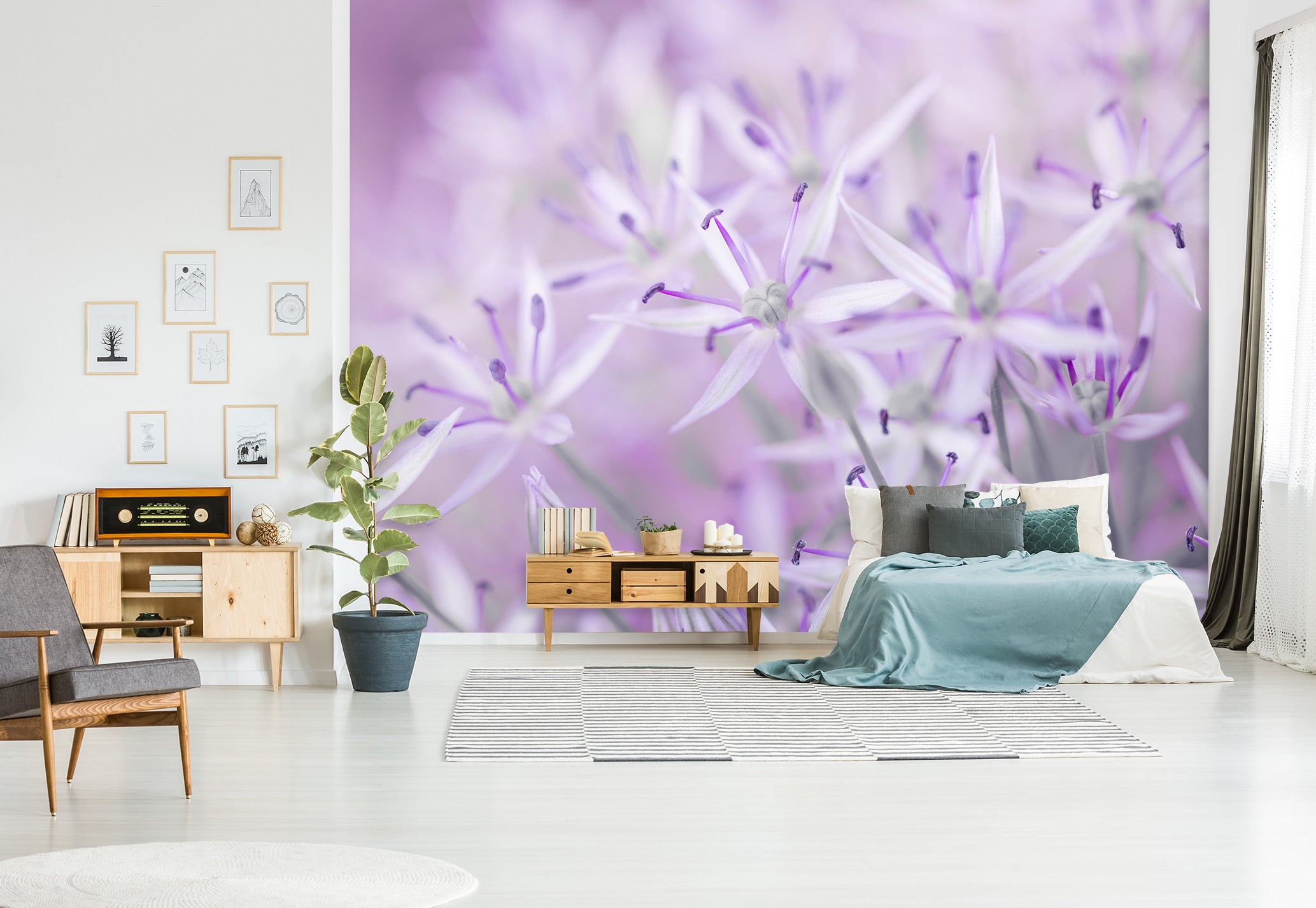 3D Purple Flower 6265 Assaf Frank Wall Mural Wall Murals