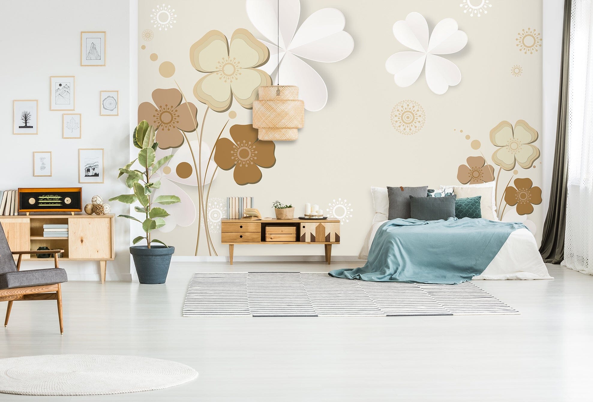 3D Origami Flowers 1522 Wall Murals Wallpaper AJ Wallpaper 2