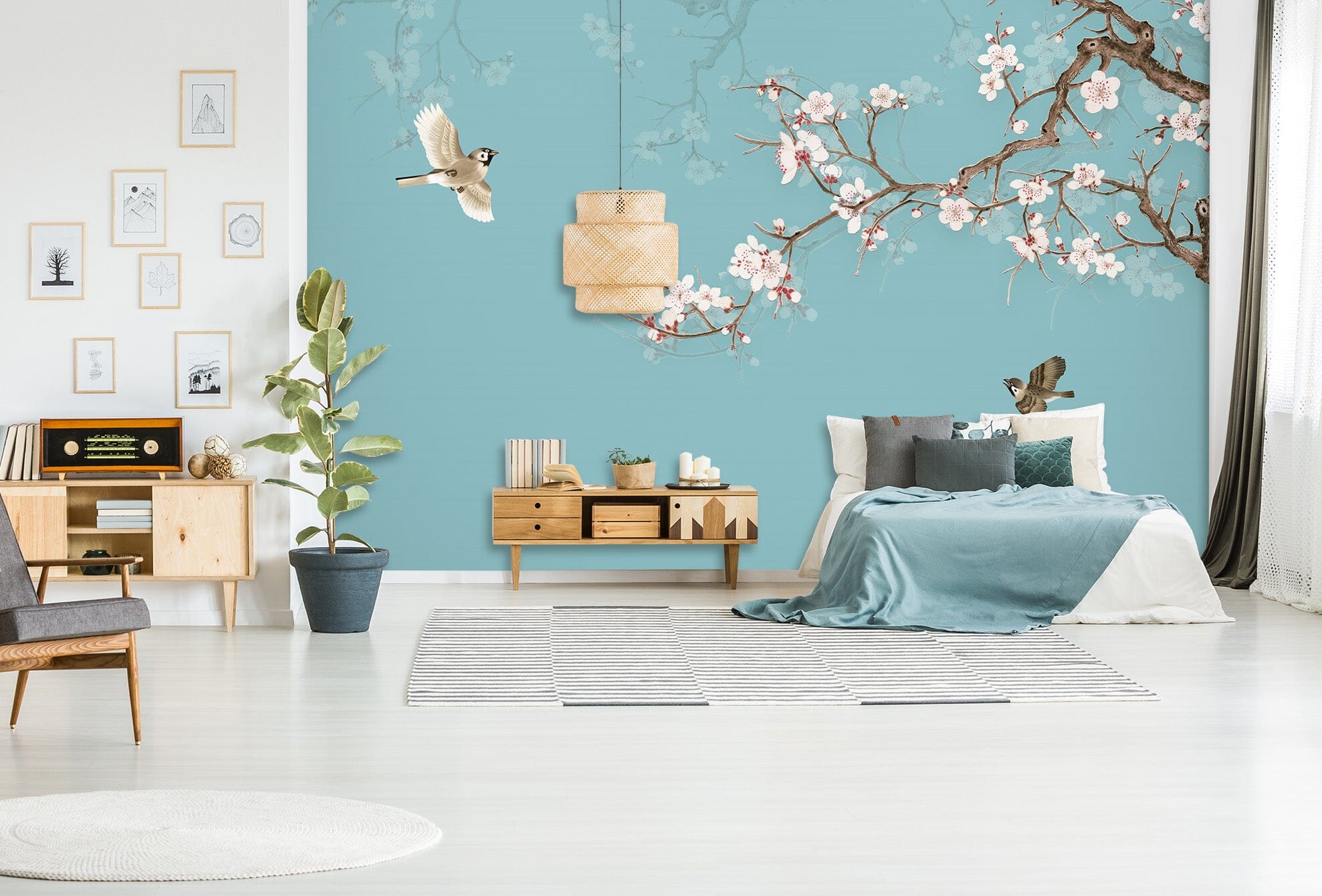 3D Peach Blossom 1459 Wall Murals Wallpaper AJ Wallpaper 2
