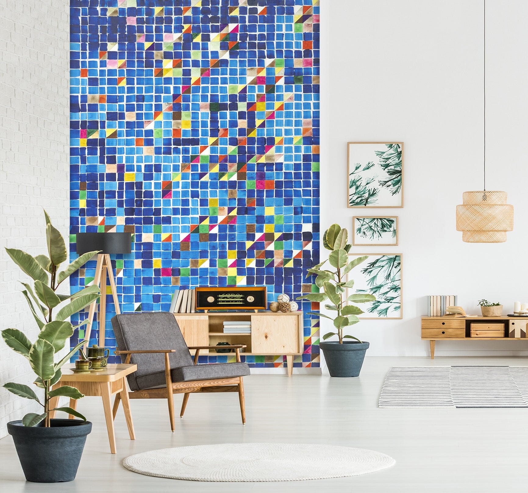 3D Blue Tiles 283 Allan P. Friedlander Wall Mural Wall Murals Wallpaper AJ Wallpaper 2